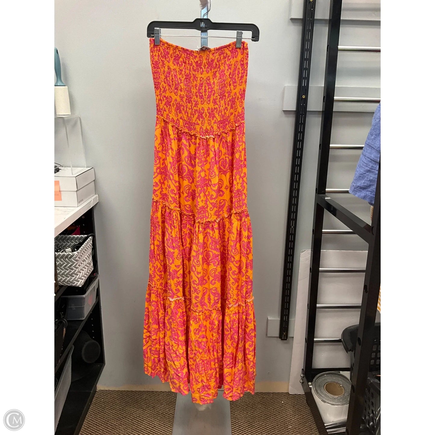 Dress Casual Maxi By Abel The Label In Orange & Pink, Size: L
