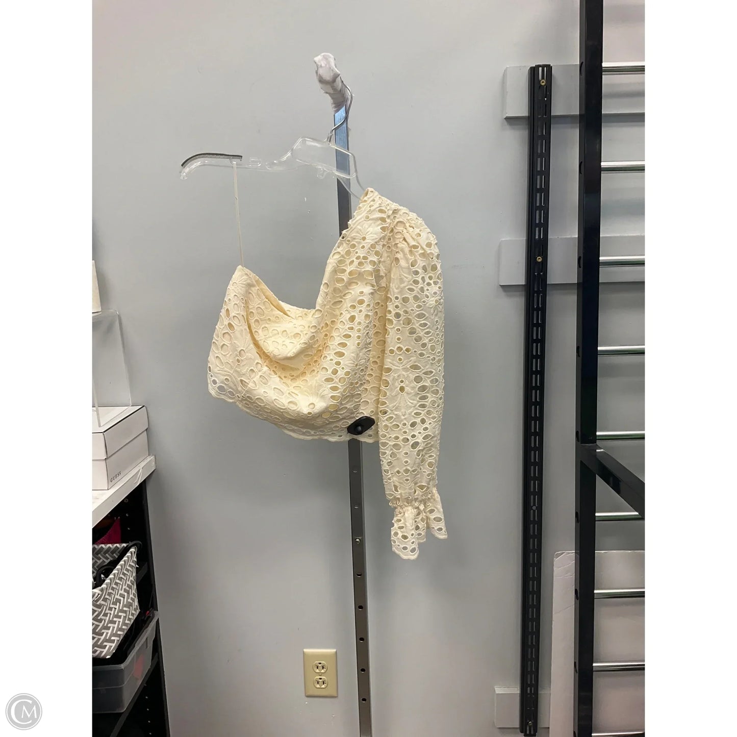Top Long Sleeve By Express In Cream, Size: L