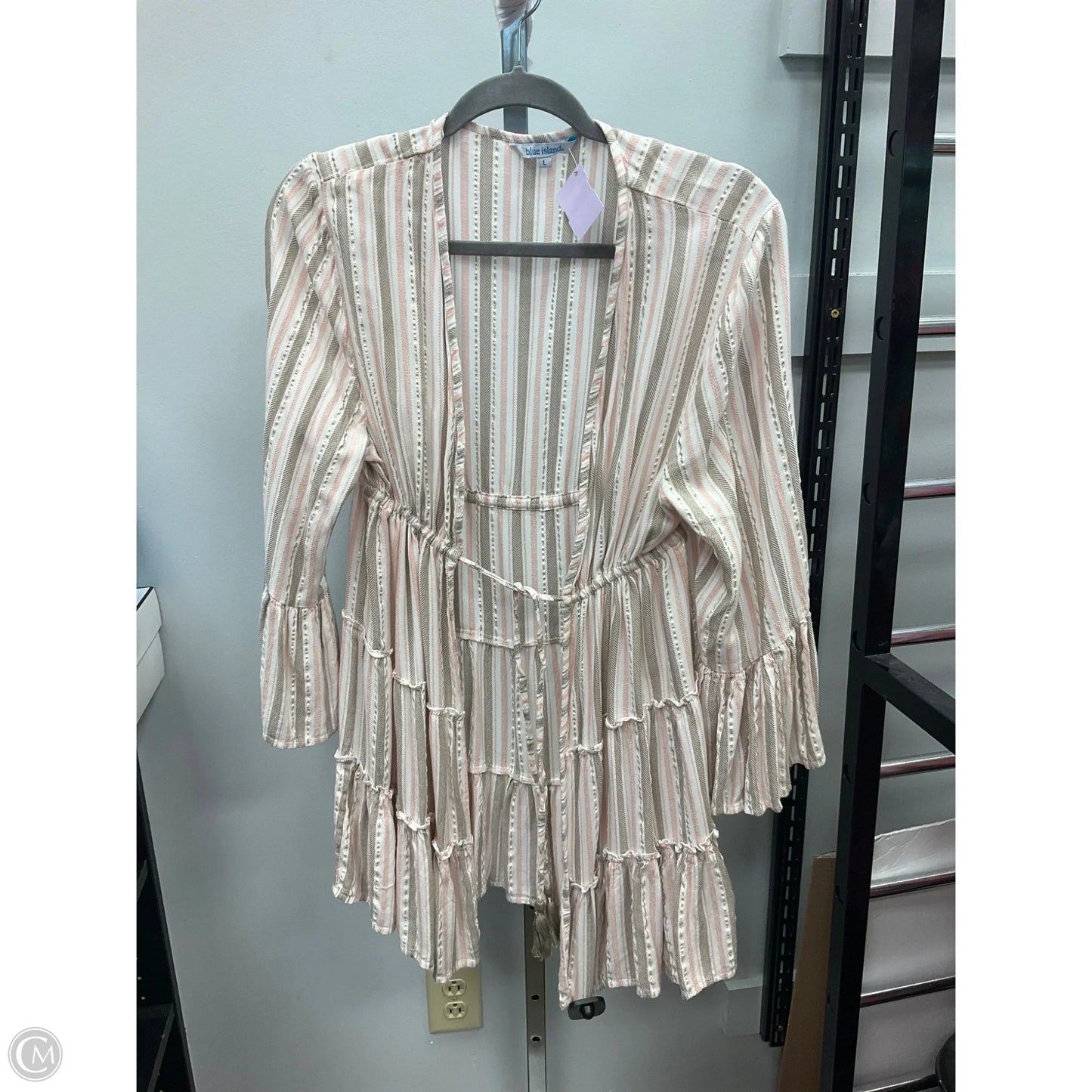 Swimwear Cover-up By Blue Island In Striped Pattern, Size: L