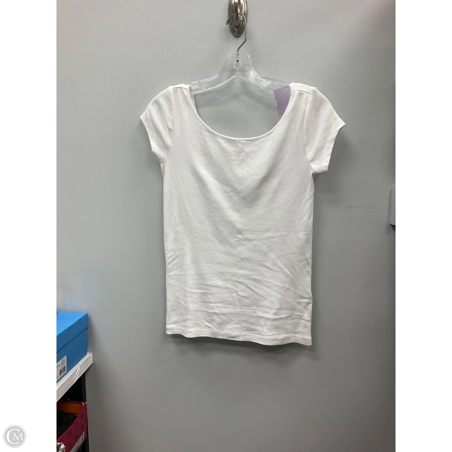 Top Short Sleeve By Ann Taylor In White, Size: S