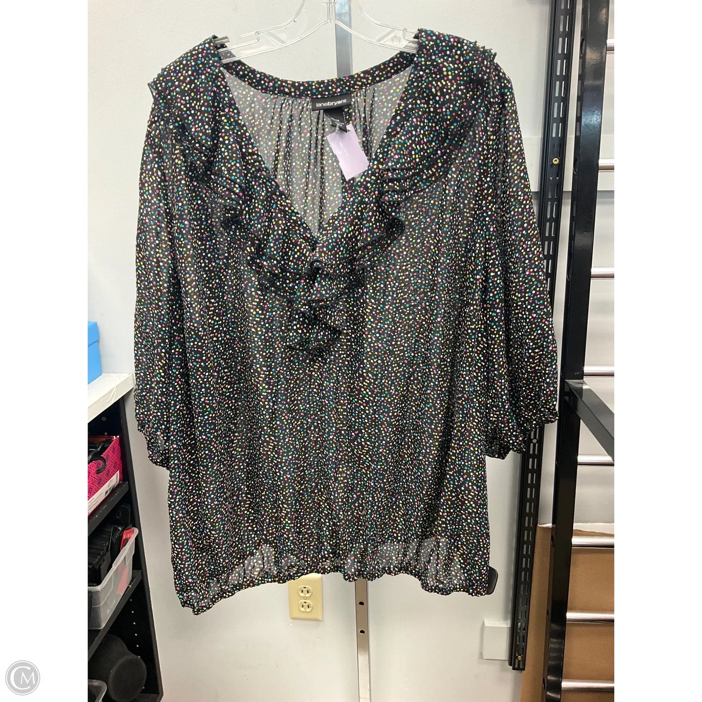 Top Short Sleeve By Lane Bryant In Polkadot Pattern, Size: 26
