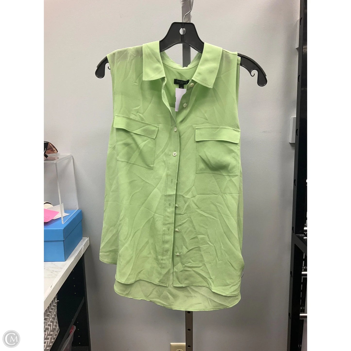 Blouse Sleeveless By Talbots In Green, Size: 14p