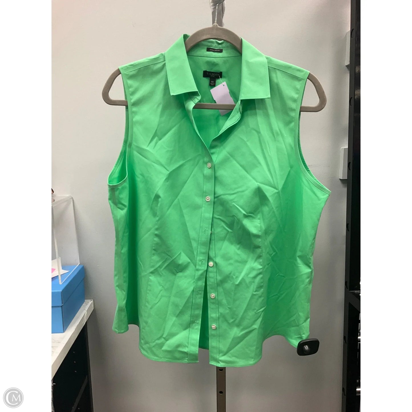 Blouse Sleeveless By Talbots In Green, Size: 16