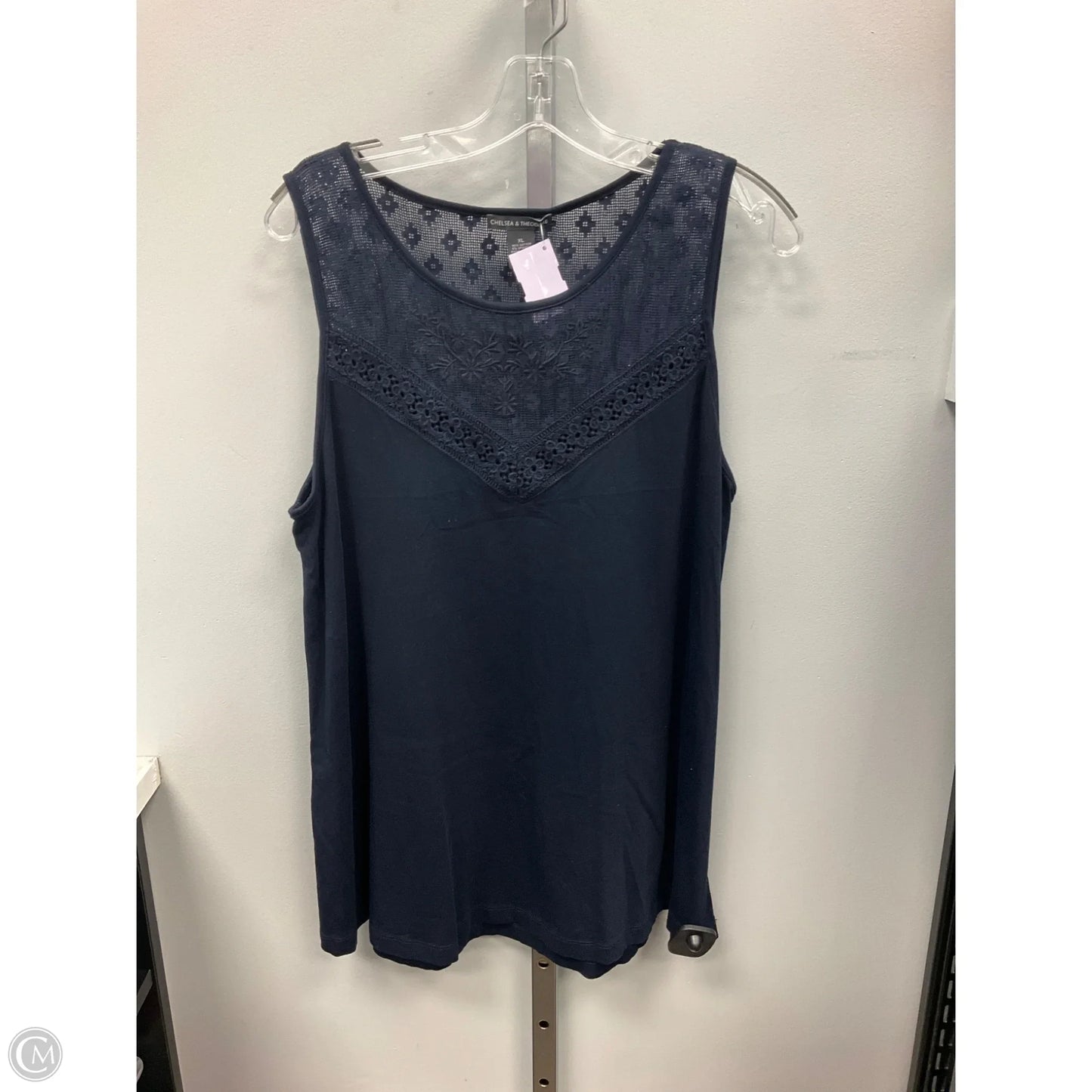 Top Sleeveless By Chelsea And Theodore In Navy, Size: Xl