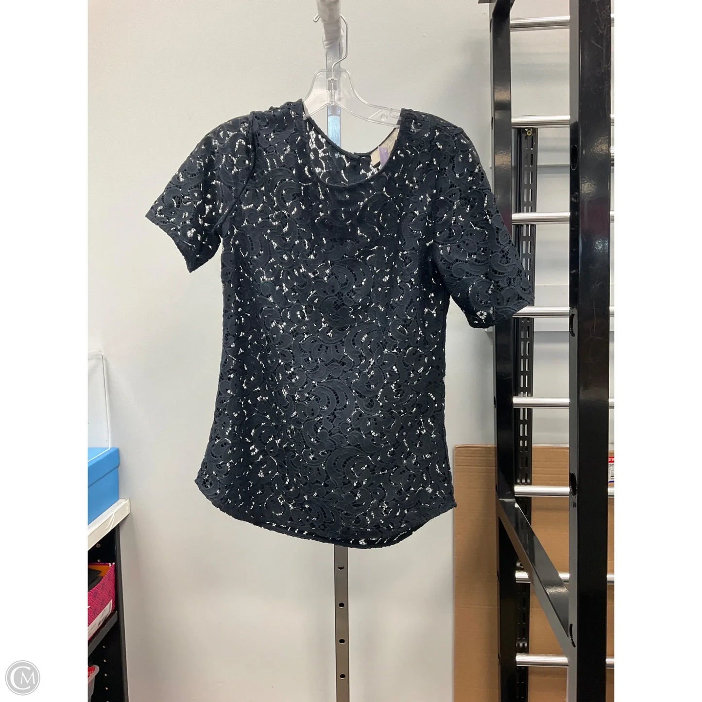 Top Short Sleeve By Loft In Navy, Size: S
