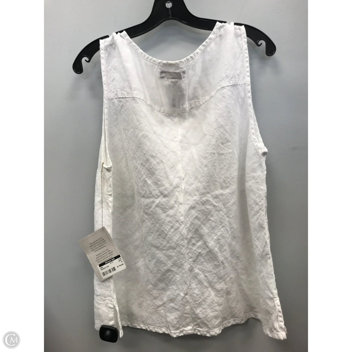 Top Sleeveless By Flax In White, Size: M