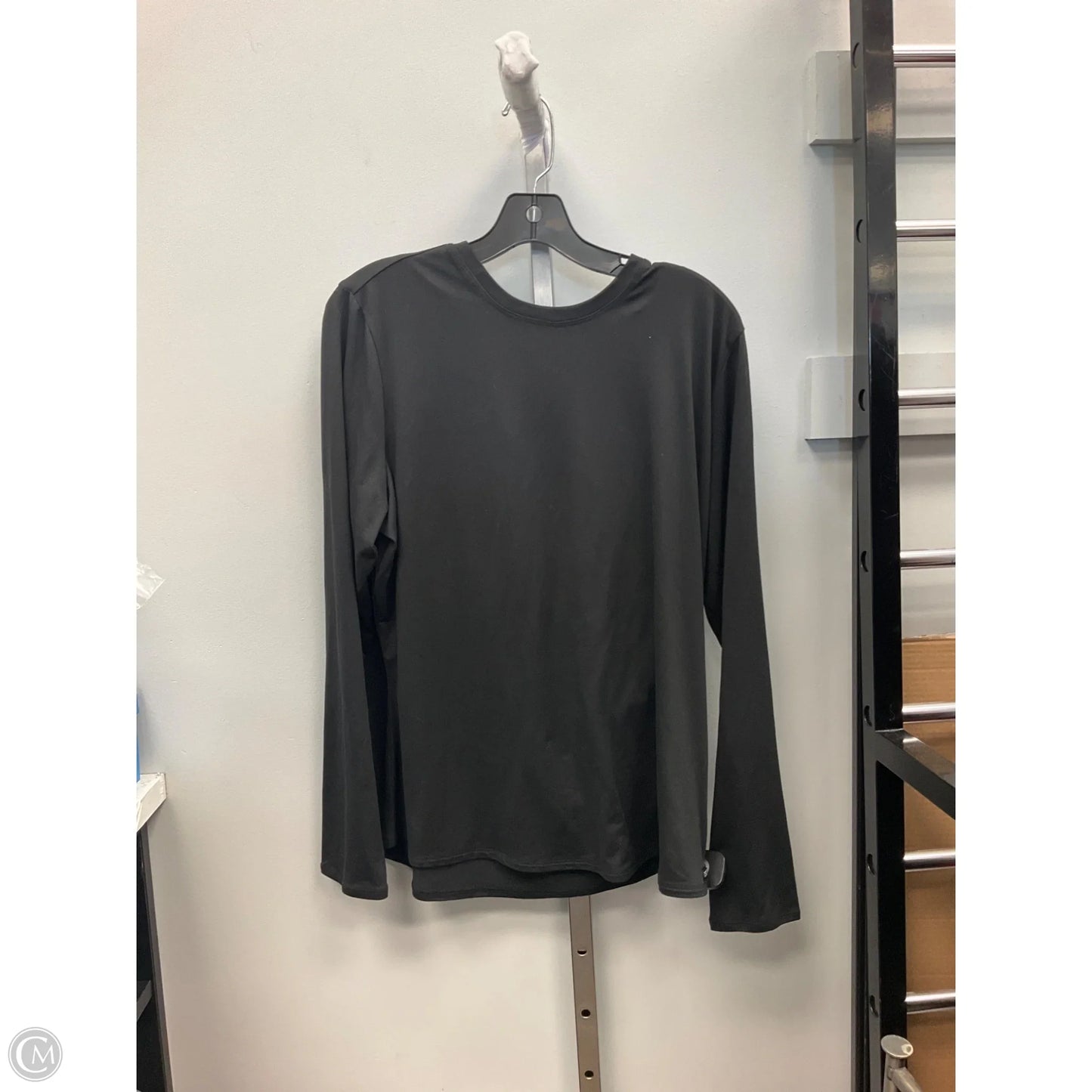 Top Long Sleeve Basic By Cherokee In Black, Size: Xl