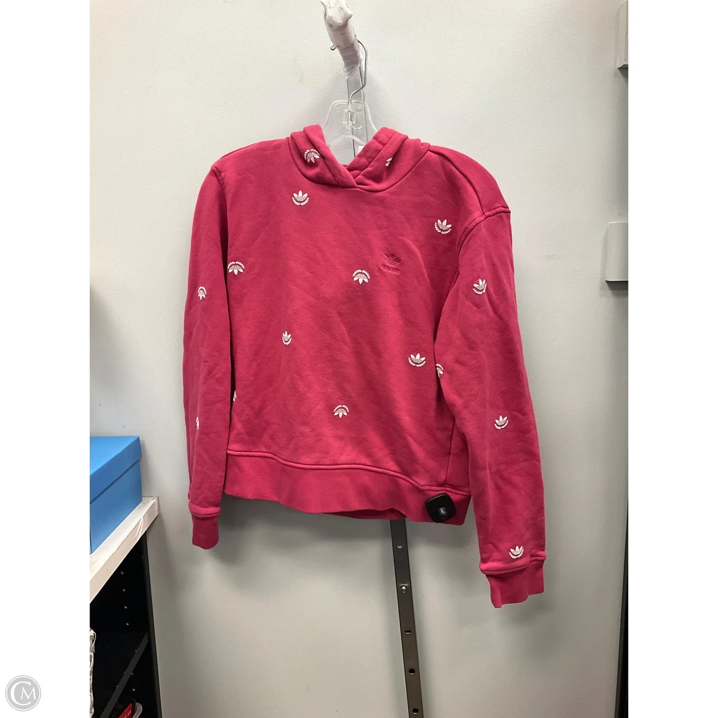 Sweatshirt Hoodie By Adidas In Pink & White, Size: S