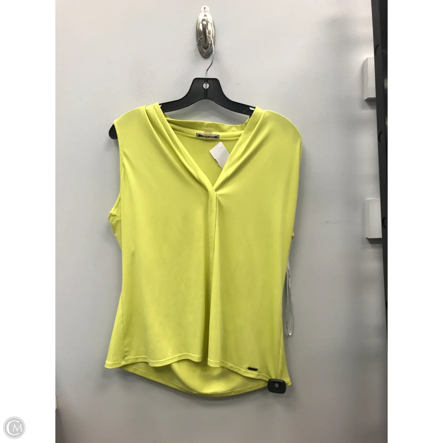 Top Sleeveless By Calvin Klein In Chartreuse, Size: L