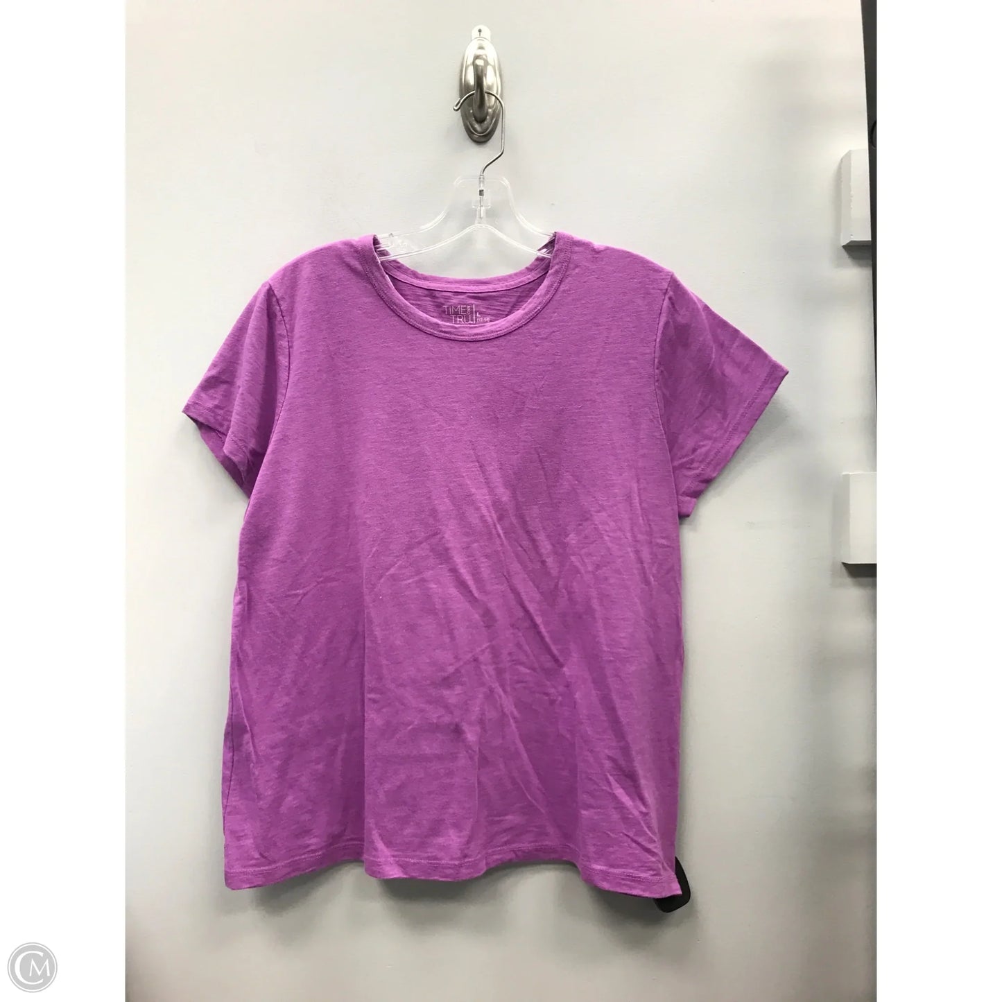Top Short Sleeve Basic By Time And Tru In Purple, Size: L