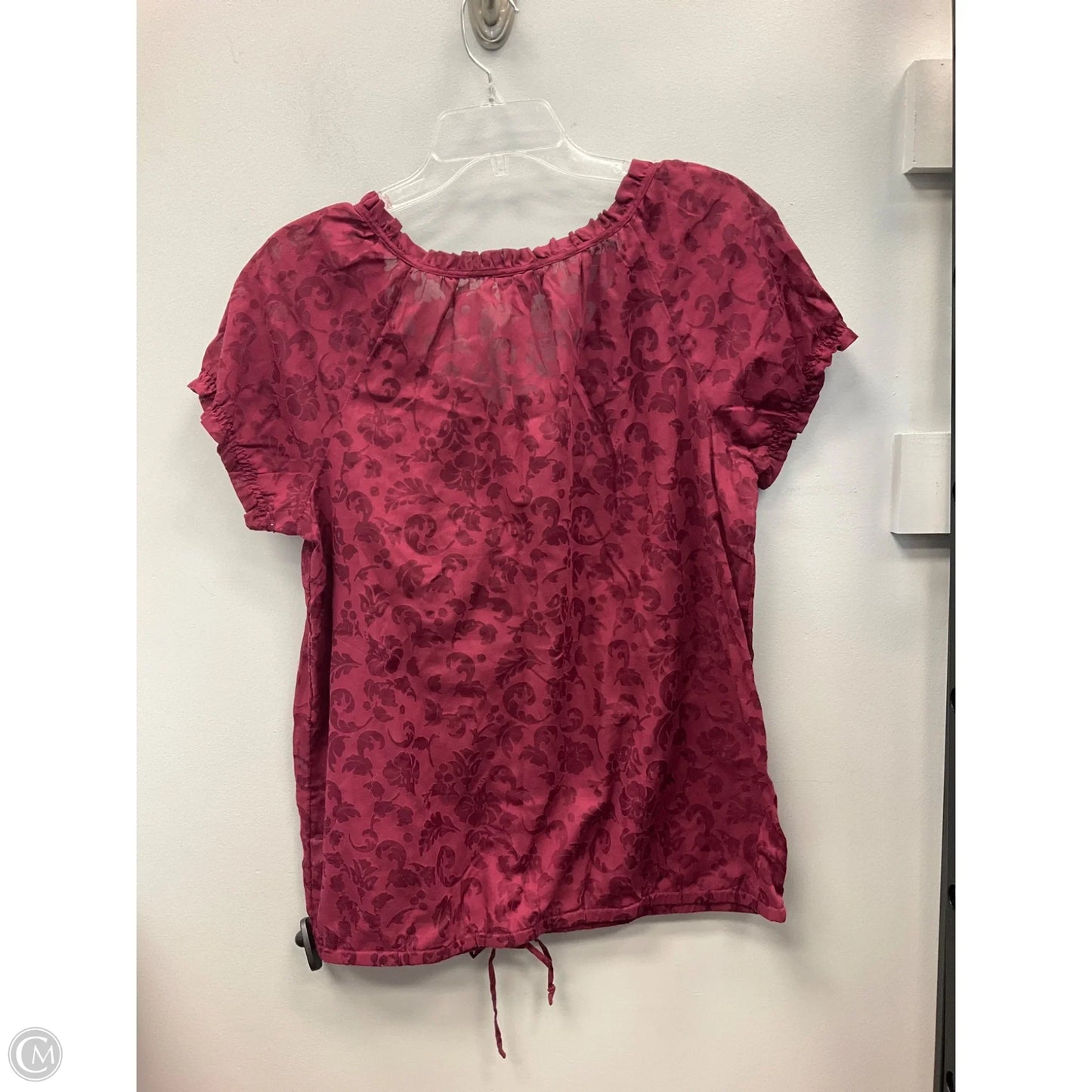 Top Short Sleeve By Sonoma In Maroon, Size: L