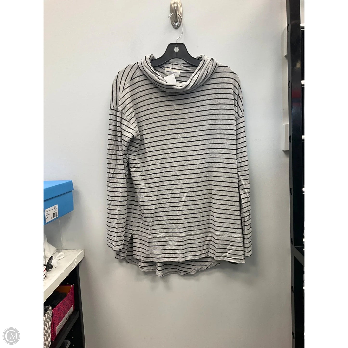 Top Long Sleeve By Liz Claiborne In Striped Pattern, Size: S