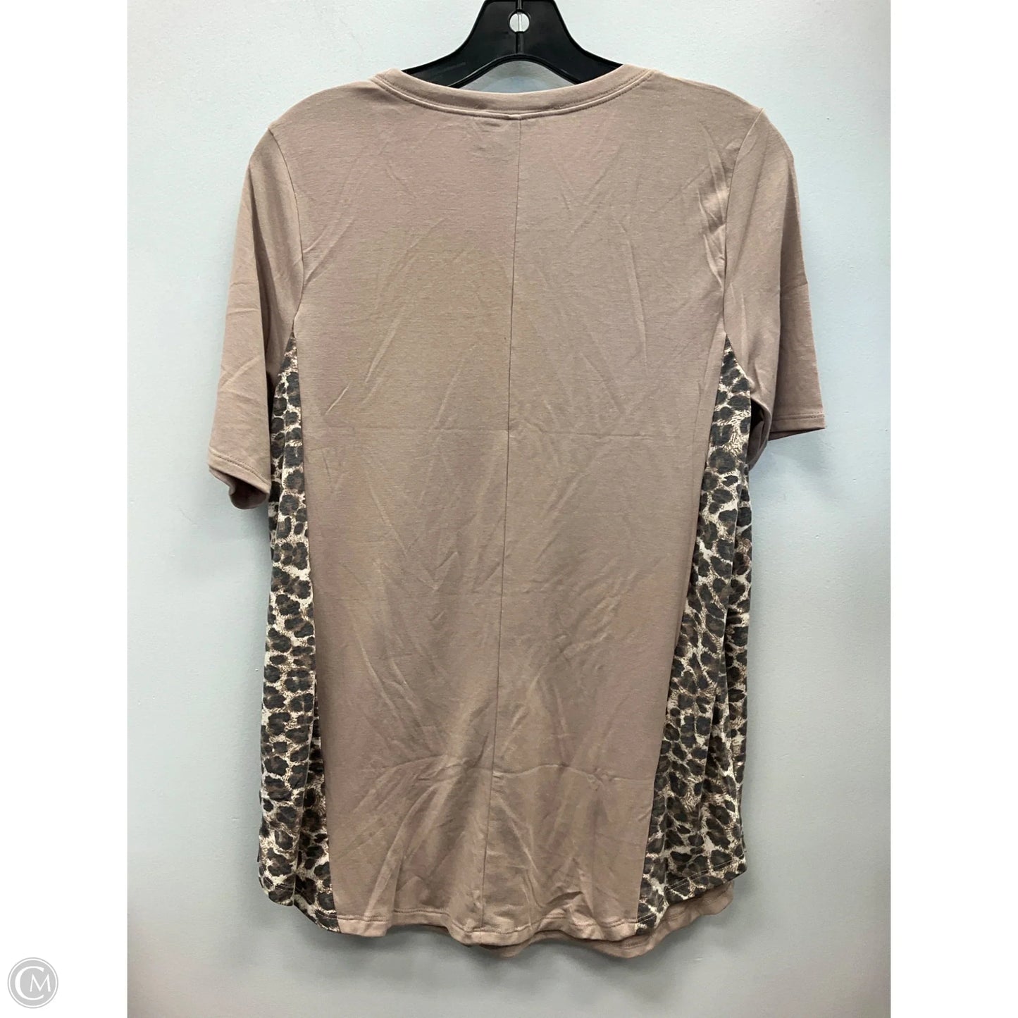 Top Short Sleeve By Zenana In Tan, Size: S