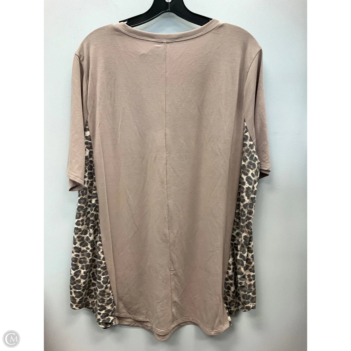 Top Short Sleeve By Zenana In Tan, Size: 3x