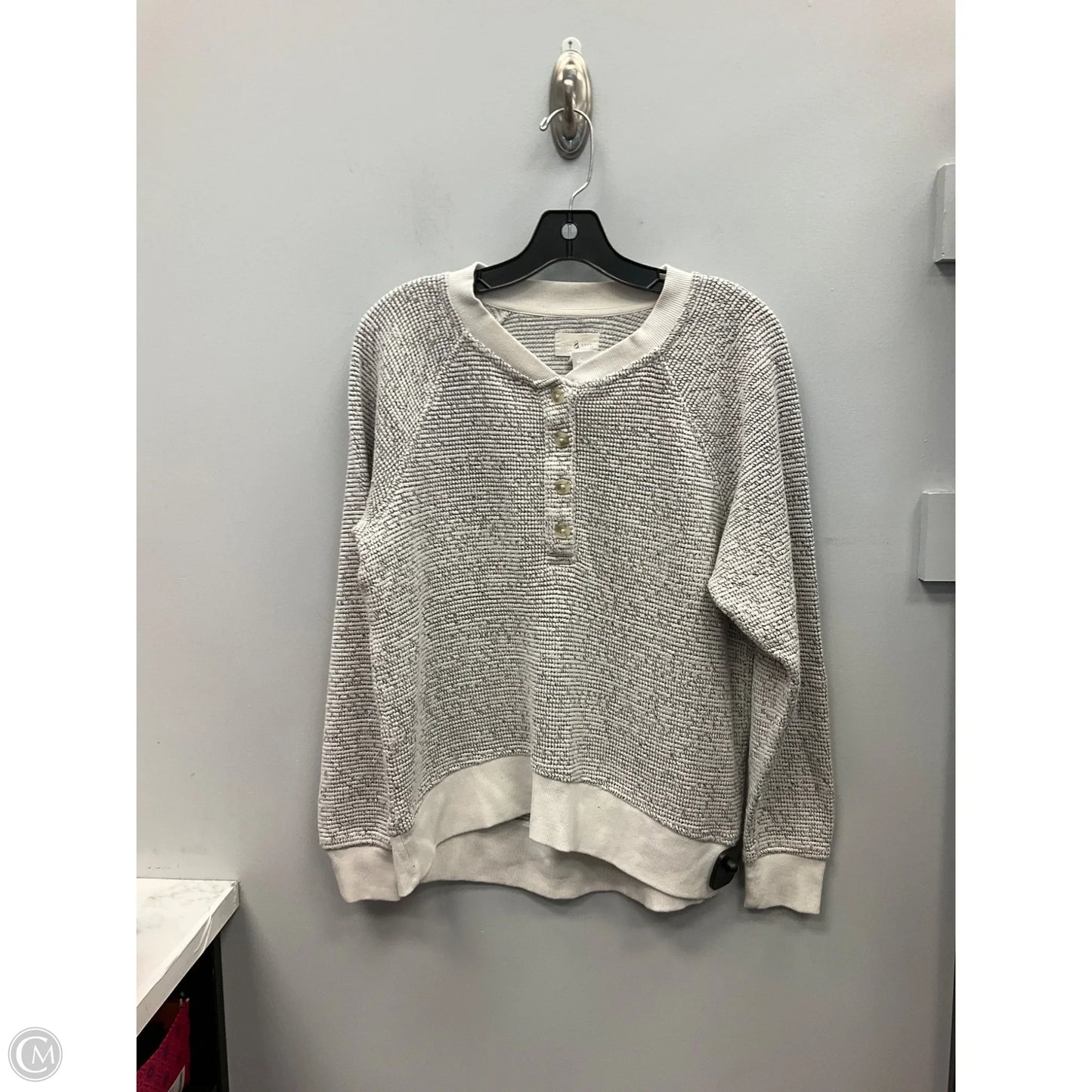 Top Long Sleeve By Lou And Grey In Black & Cream, Size: S