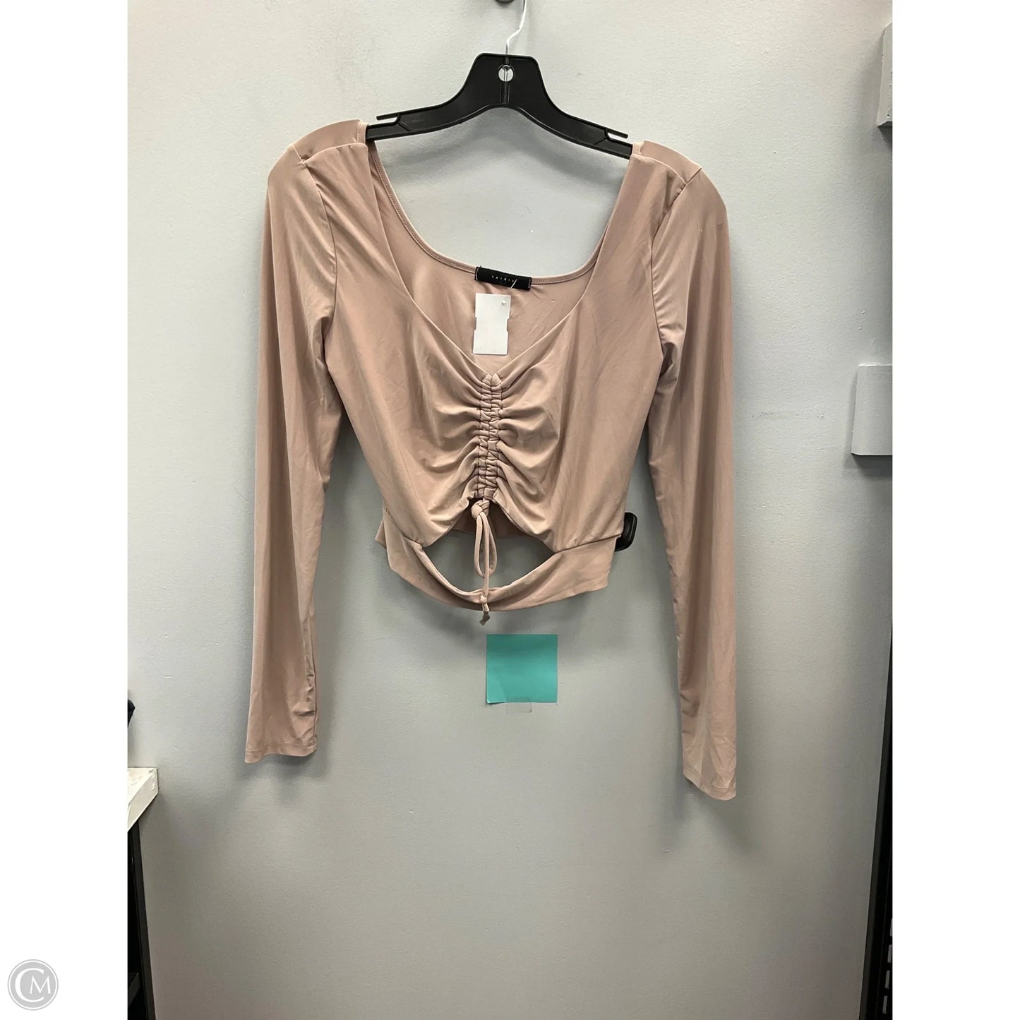 Top Long Sleeve By Cmc In Tan, Size: L