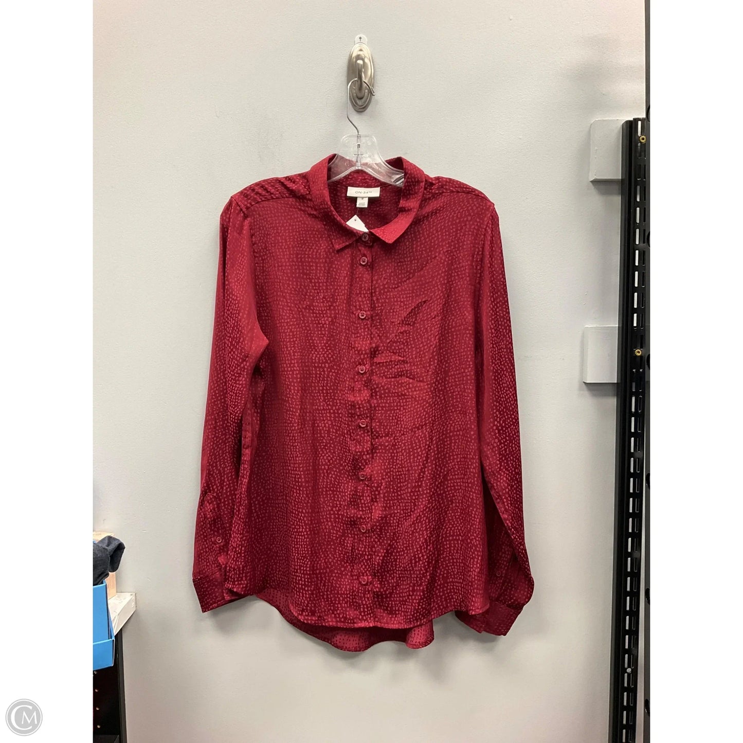Blouse Long Sleeve By On 34th In Red, Size: M