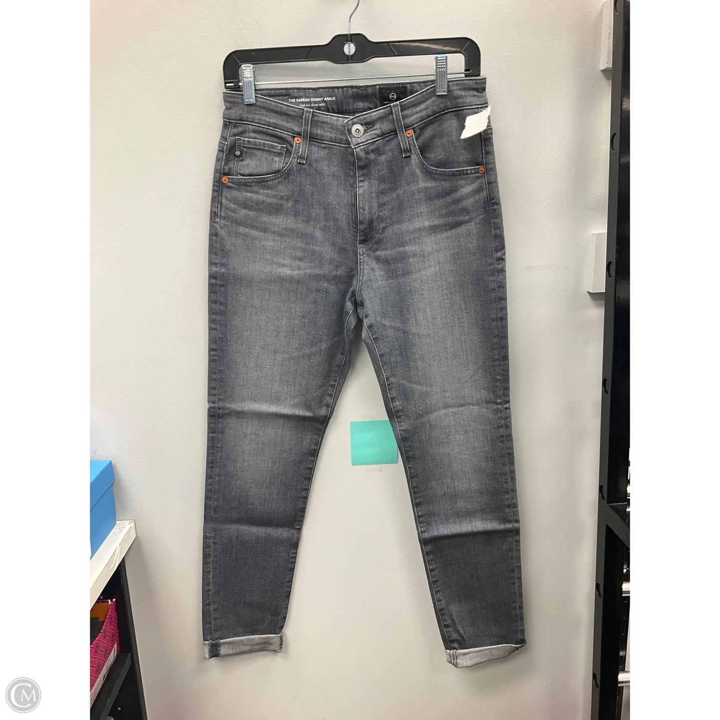 Jeans Skinny By Adriano Goldschmied In Grey Denim, Size: 8