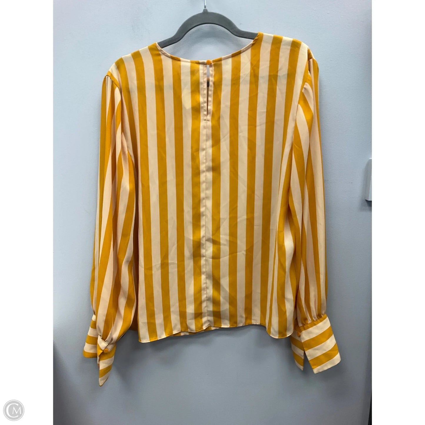Blouse Long Sleeve By Worthington In Striped Pattern, Size: L