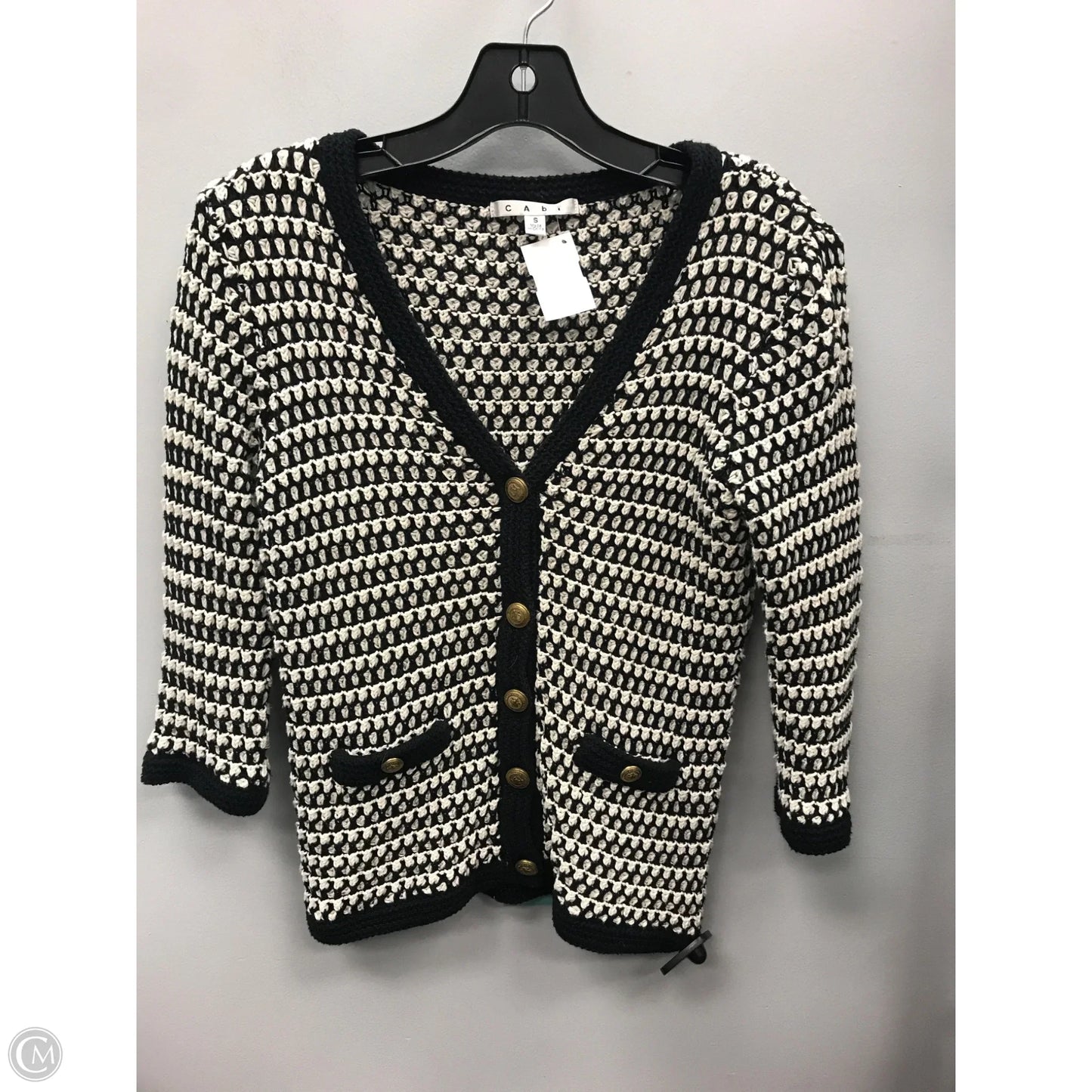 Sweater By Cabi In Black & White, Size: S
