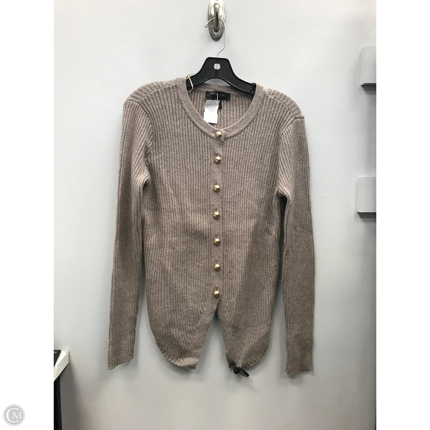 Sweater Cardigan By Tahari In Brown, Size: S
