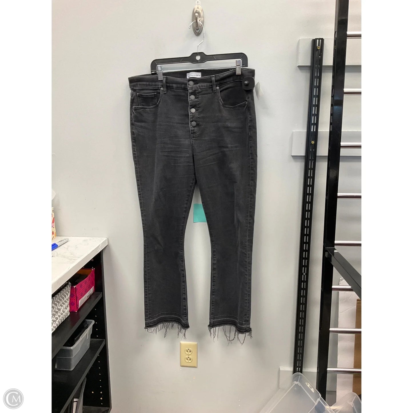 Jeans Flared By Loft In Black, Size: 14