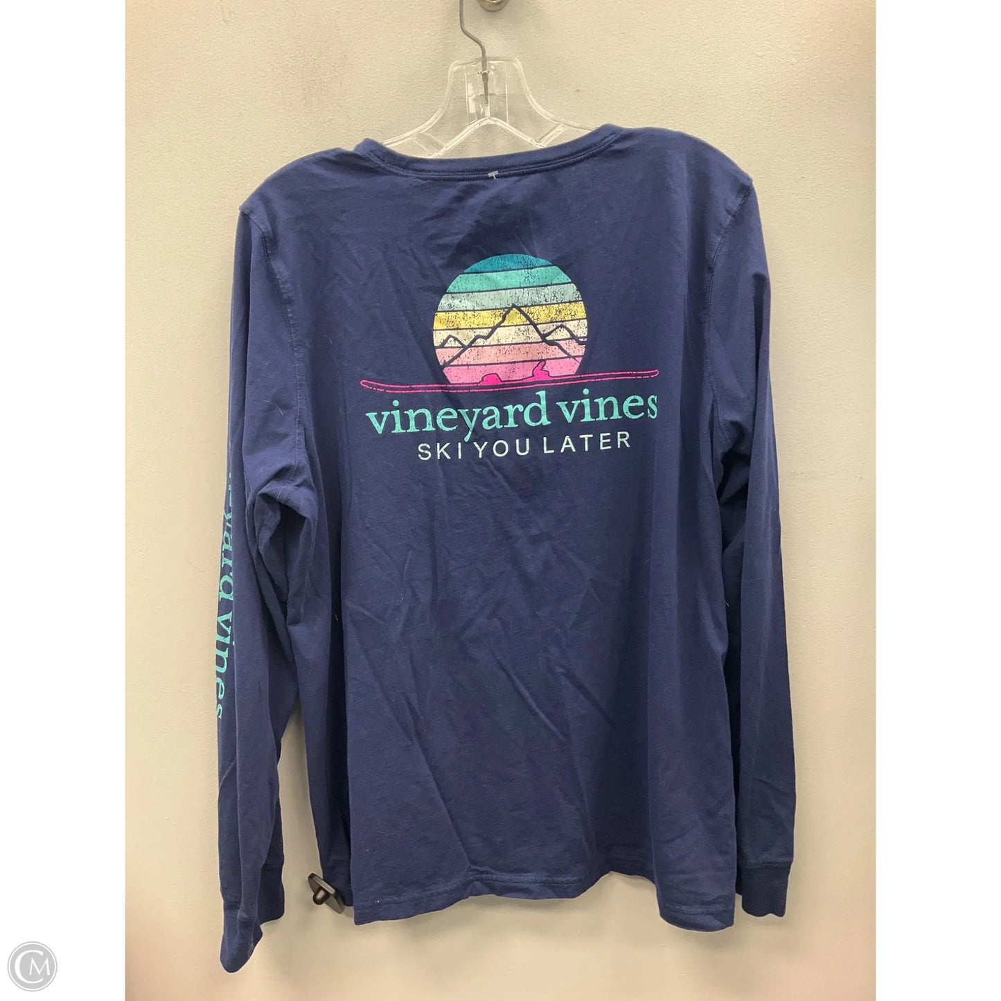 Top Long Sleeve By Vineyard Vines In Navy, Size: Xl