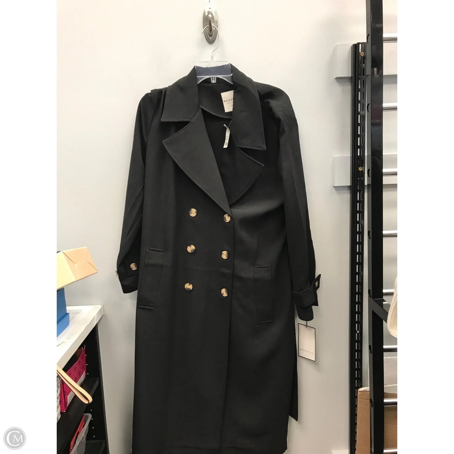 Coat Trench Coat By Bagatelle In Black, Size: Xl