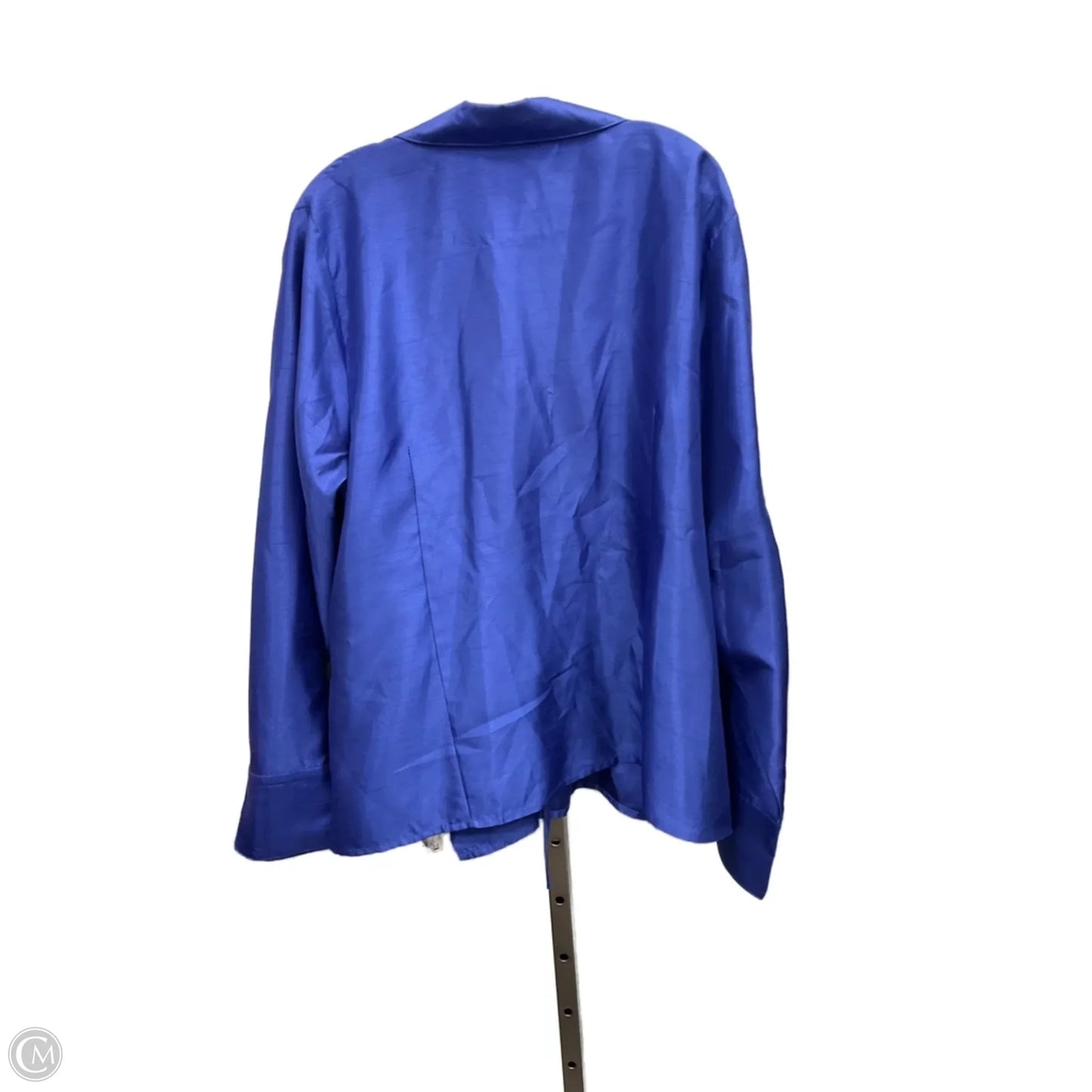 Blouse Long Sleeve By Jm Collections In Blue, Size: 14