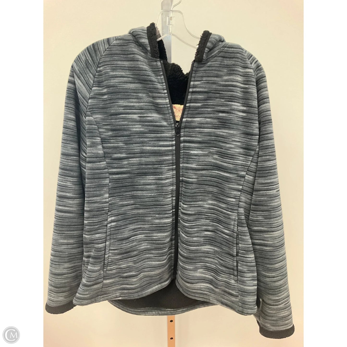 Jacket Fleece By Faded Glory In Black & Grey, Size: Xl