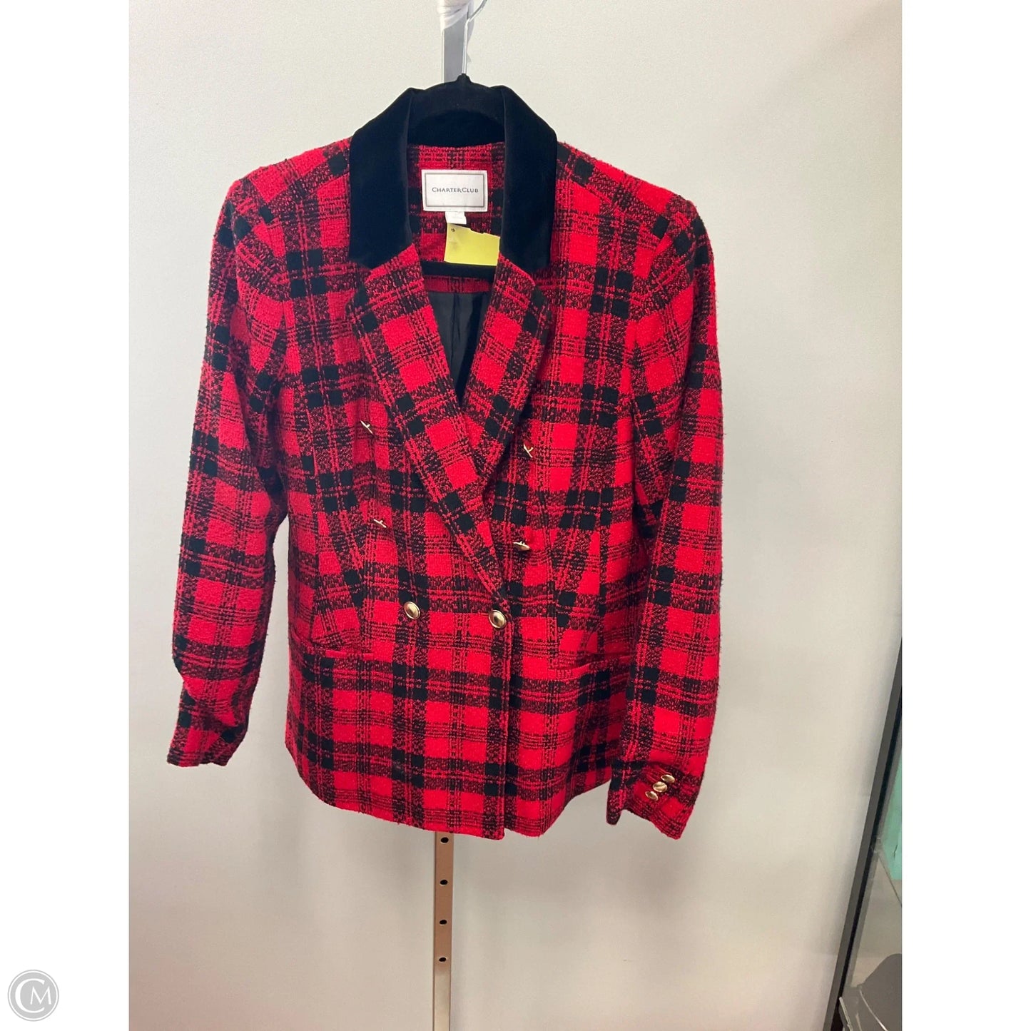 Blazer By Charter Club In Black & Red, Size: 8