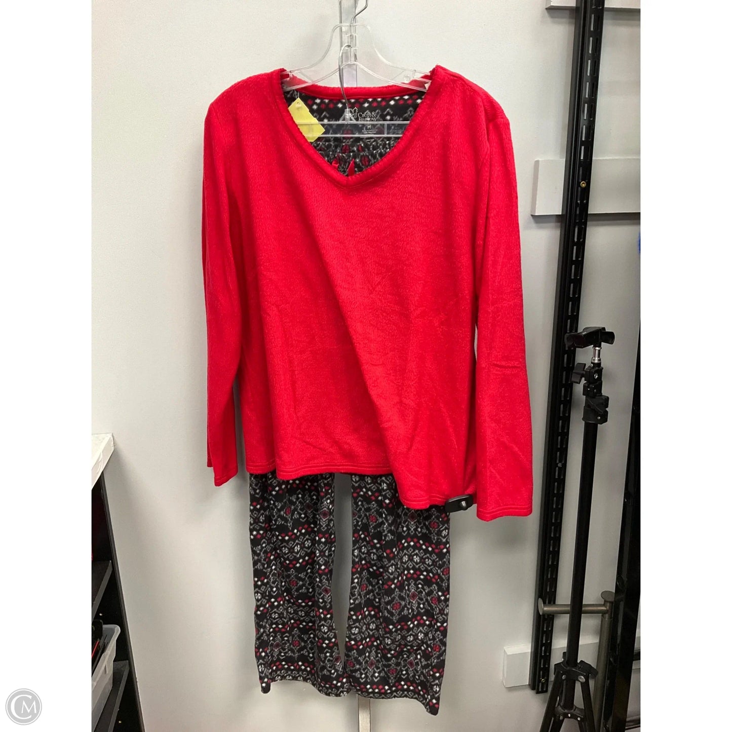 Pajamas 2pc By Croft And Barrow In Black & Red, Size: M