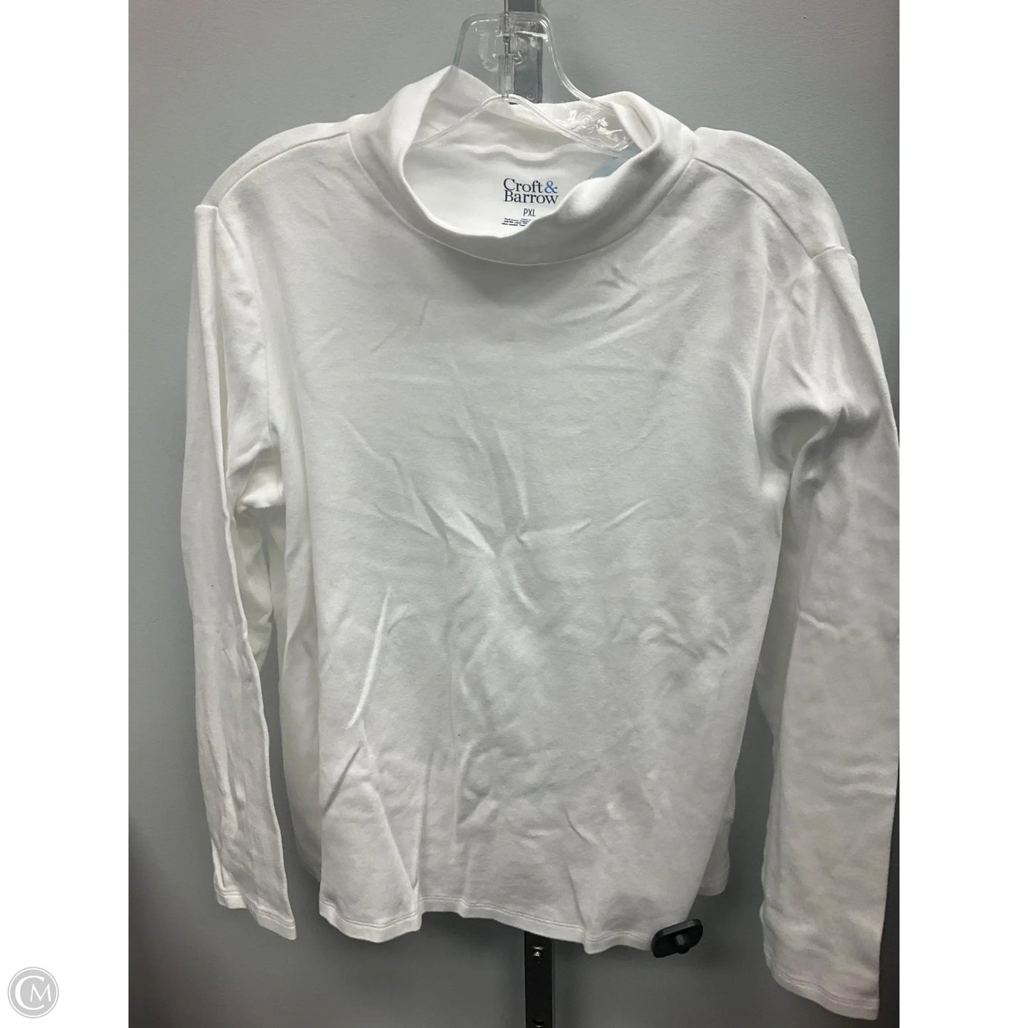 Top Long Sleeve By Croft And Barrow In White, Size: Xlp