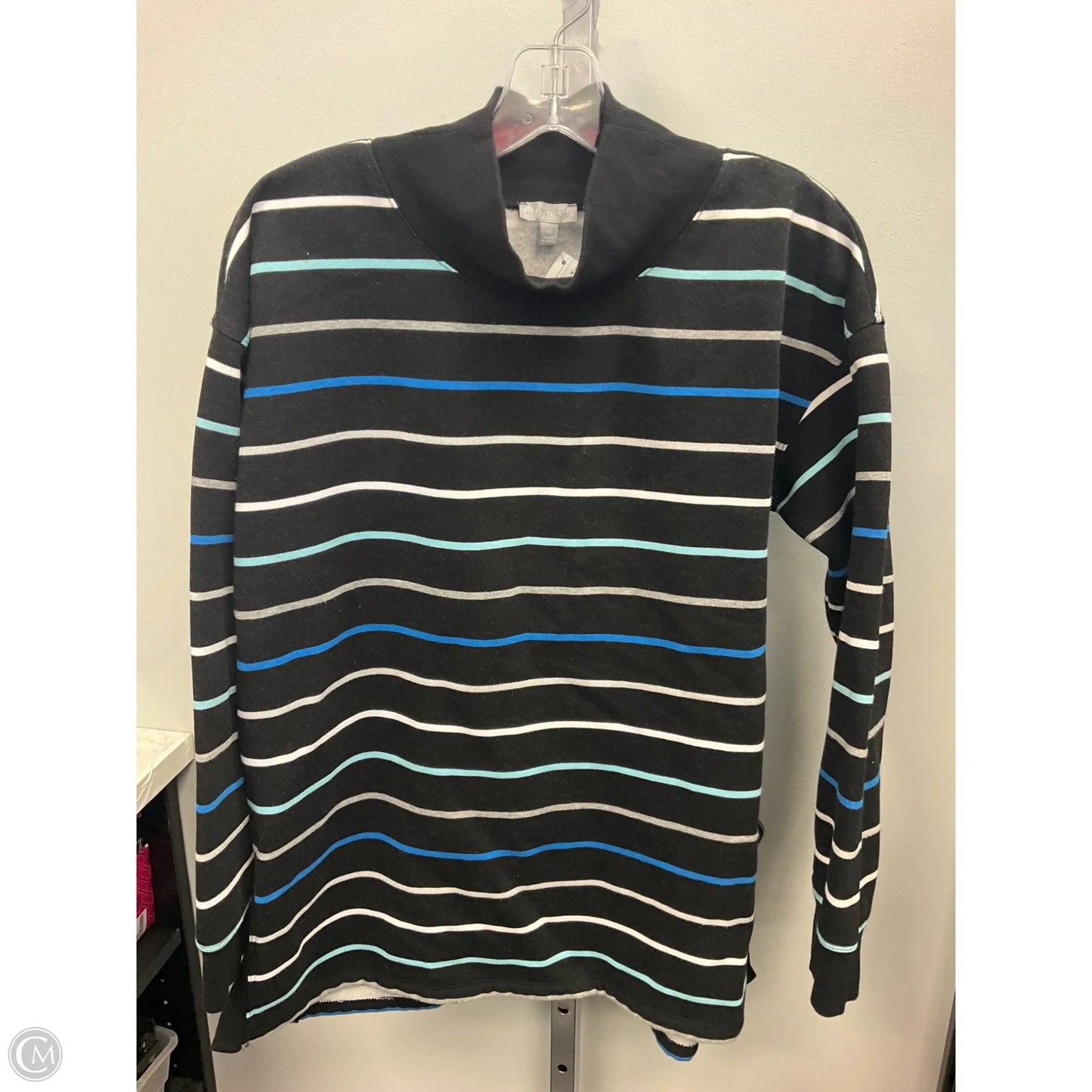 Top Long Sleeve By Talbots In Striped Pattern, Size: M