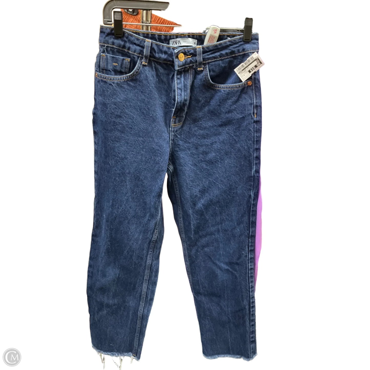 Jeans Wide Leg By Zara In Blue Denim, Size: 4