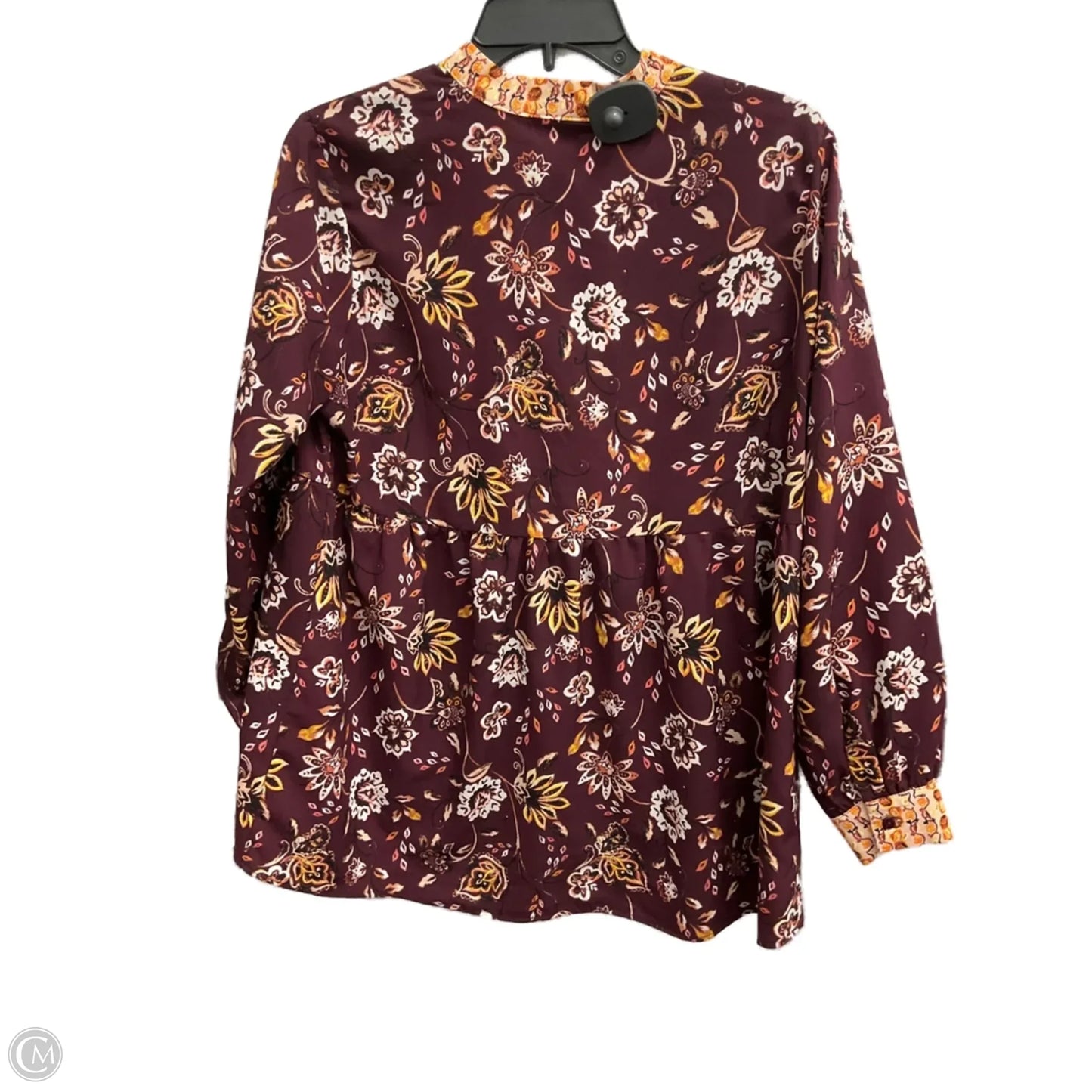 Top Long Sleeve By Dip In Maroon, Size: M