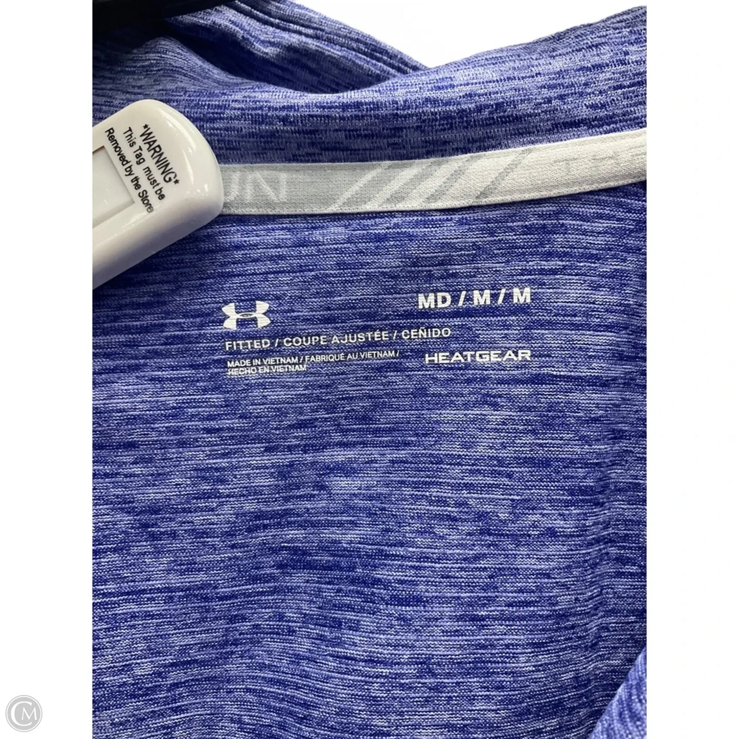 Athletic Top Long Sleeve Collar By Under Armour In Blue, Size: M
