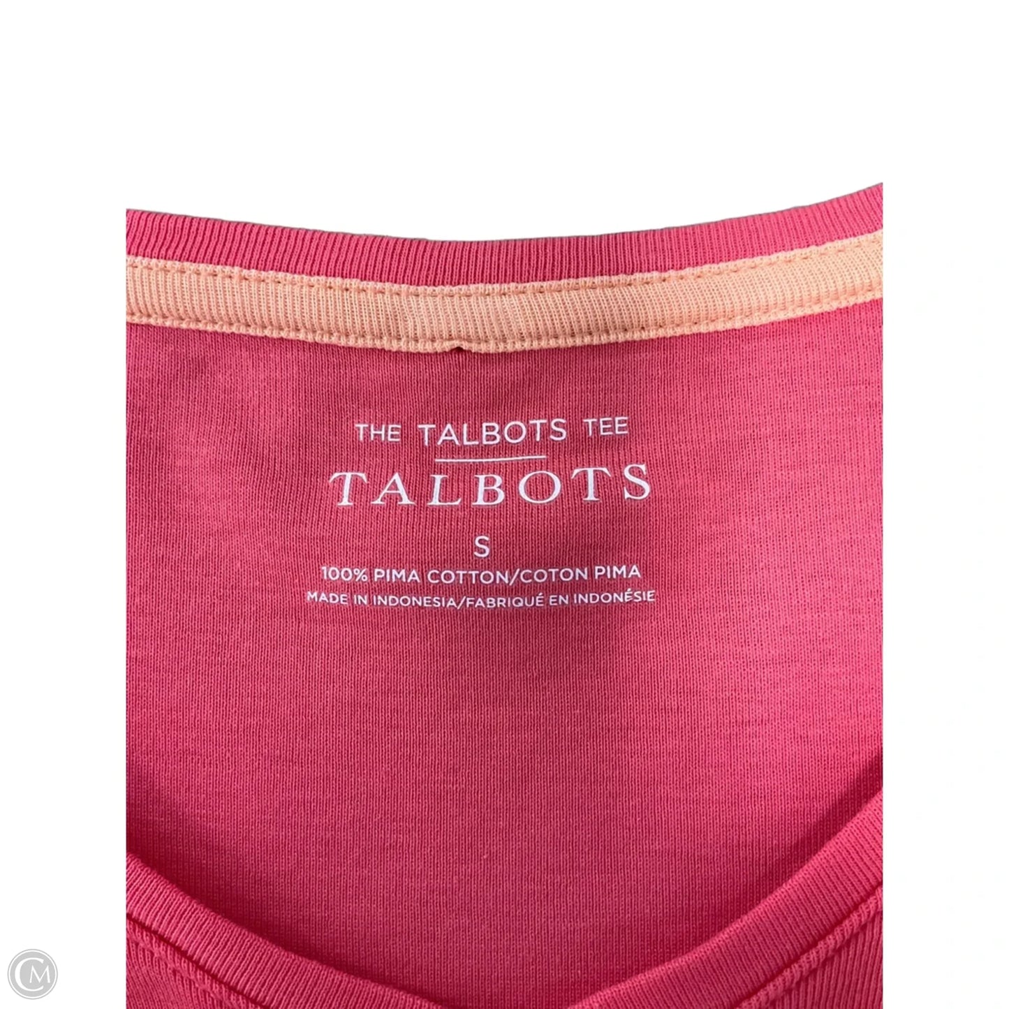 Top Short Sleeve Basic By Talbots In Coral, Size: S
