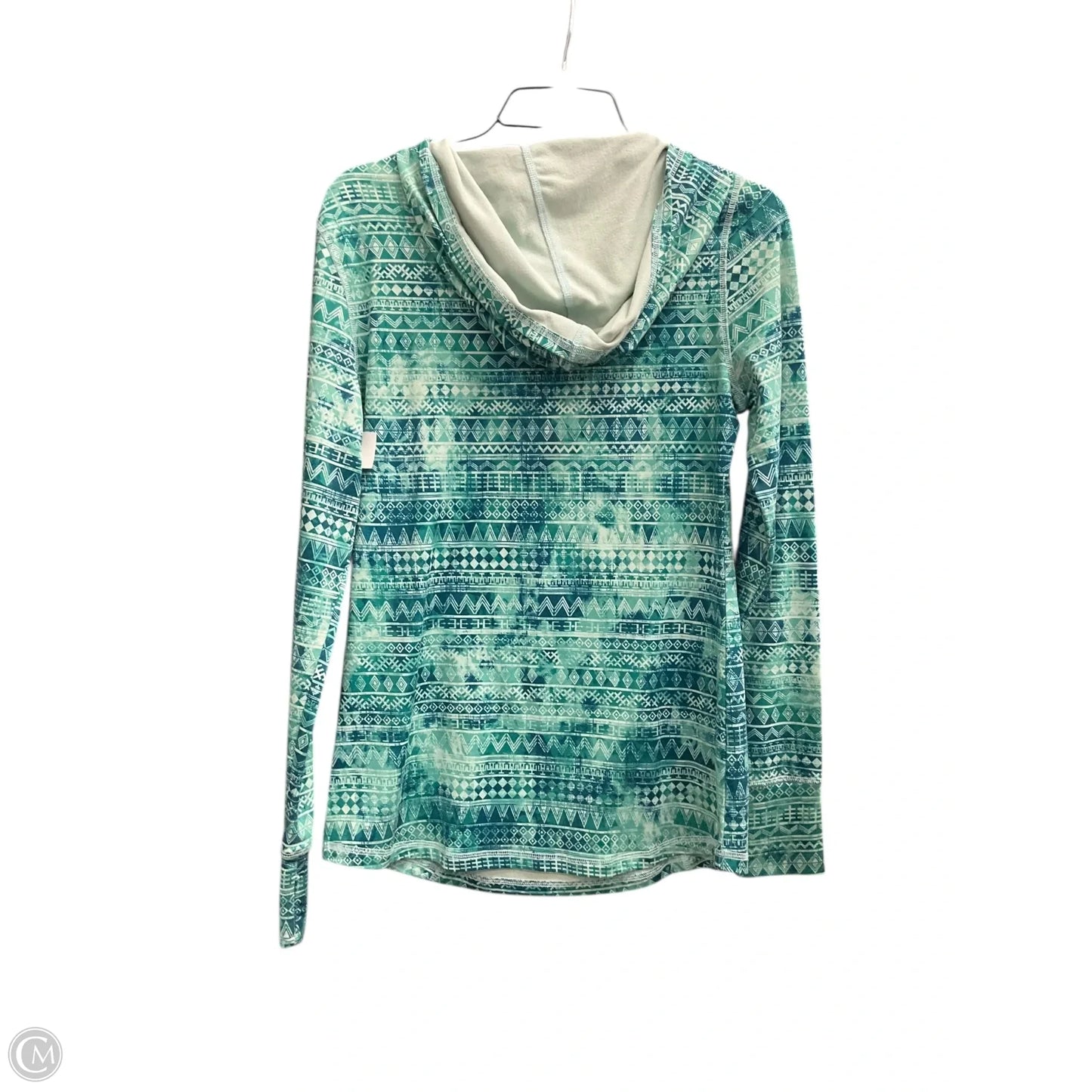 Athletic Top Long Sleeve Hoodie By Exertek In Green, Size: S