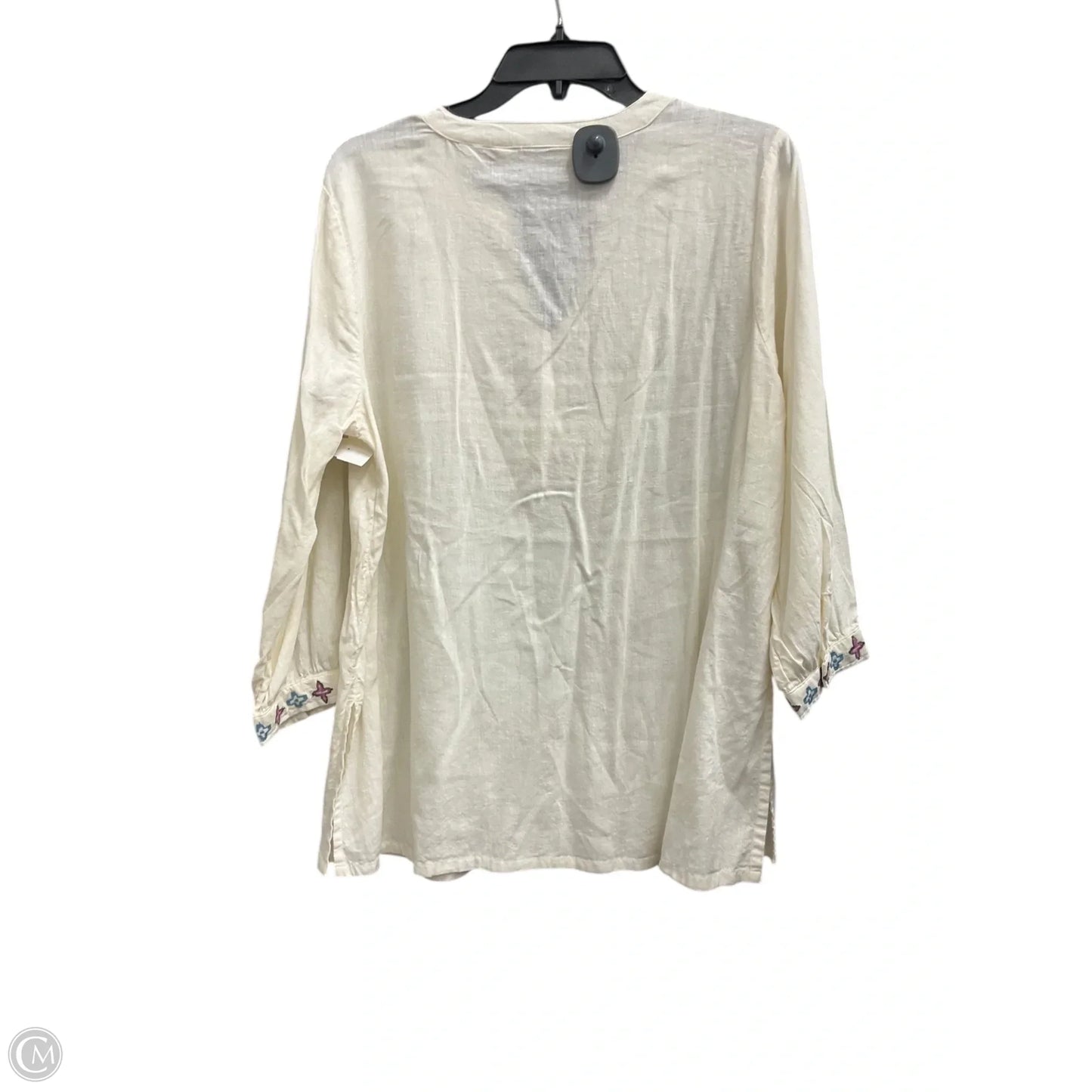 Top 3/4 Sleeve By Clothes Mentor In Cream, Size: M