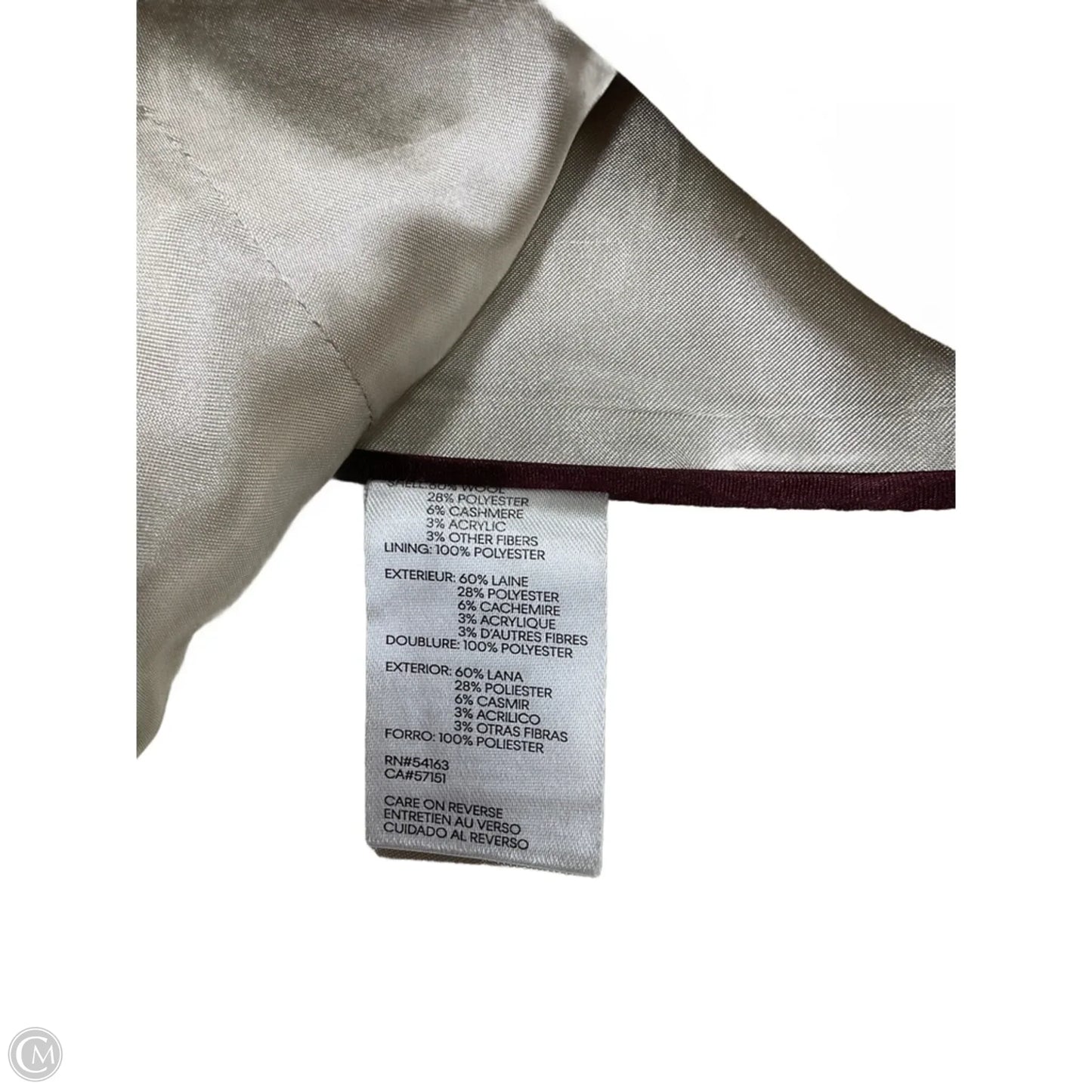 Coat Peacoat By Calvin Klein In Tan, Size: S