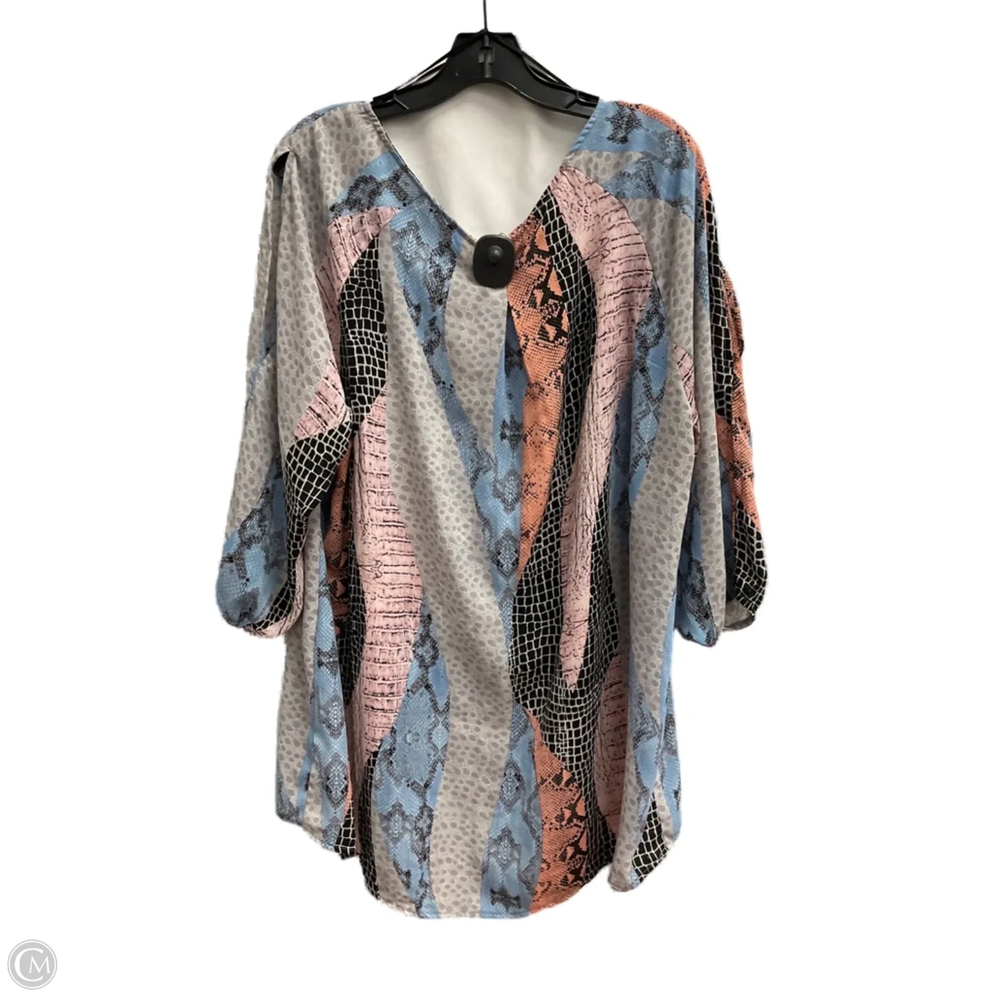 Top Long Sleeve By Ny Collection In Snakeskin Print, Size: 3x