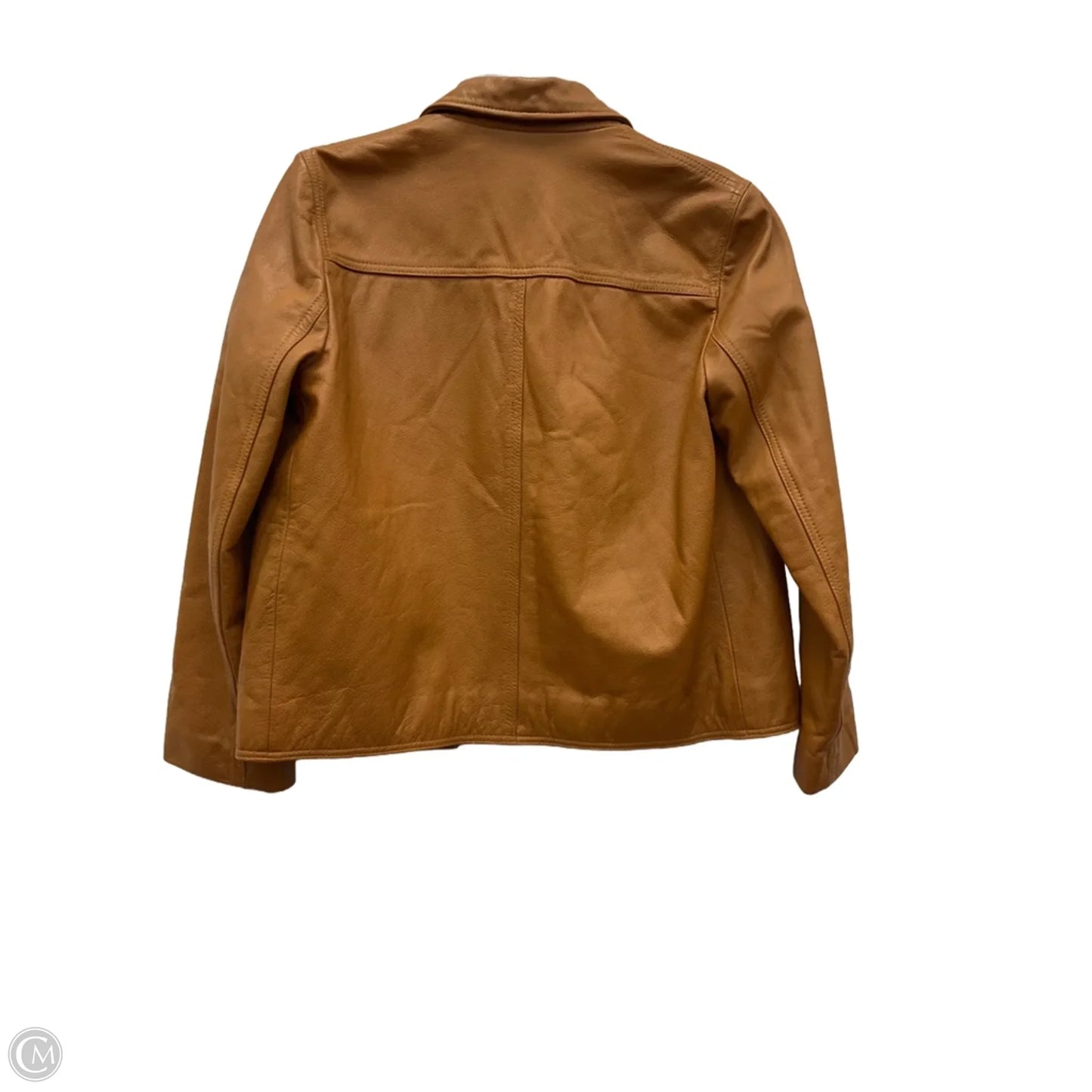 Jacket Leather By J. Crew In Tan, Size: M