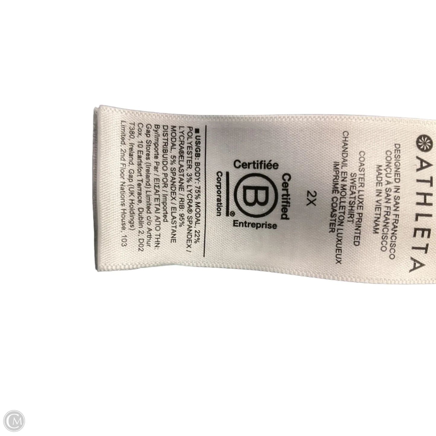 Athletic Top Long Sleeve Crewneck By Athleta In Tie Dye Print, Size: 2x