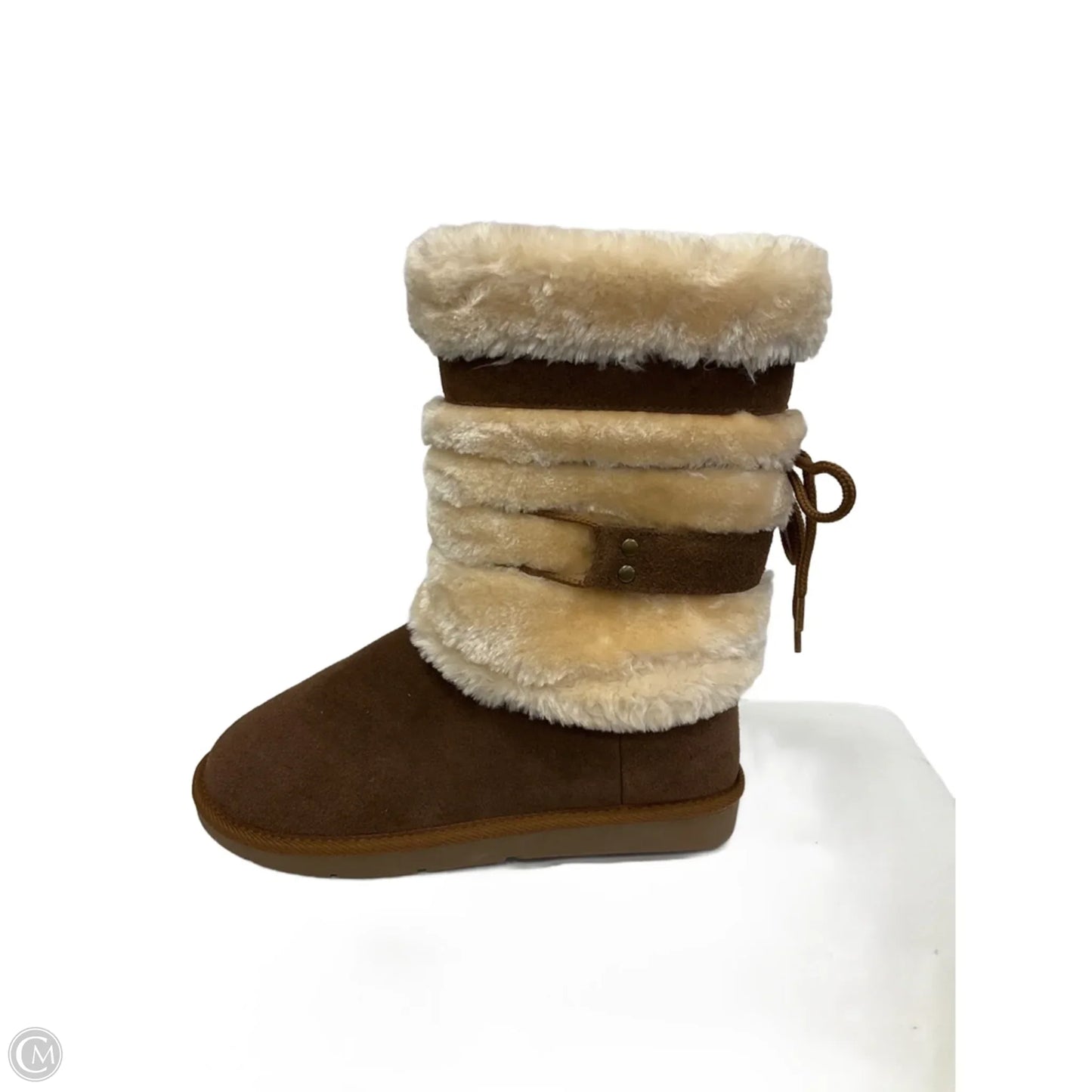 Boots Mid-calf Flats By Natural Reflections In Brown, Size: 8