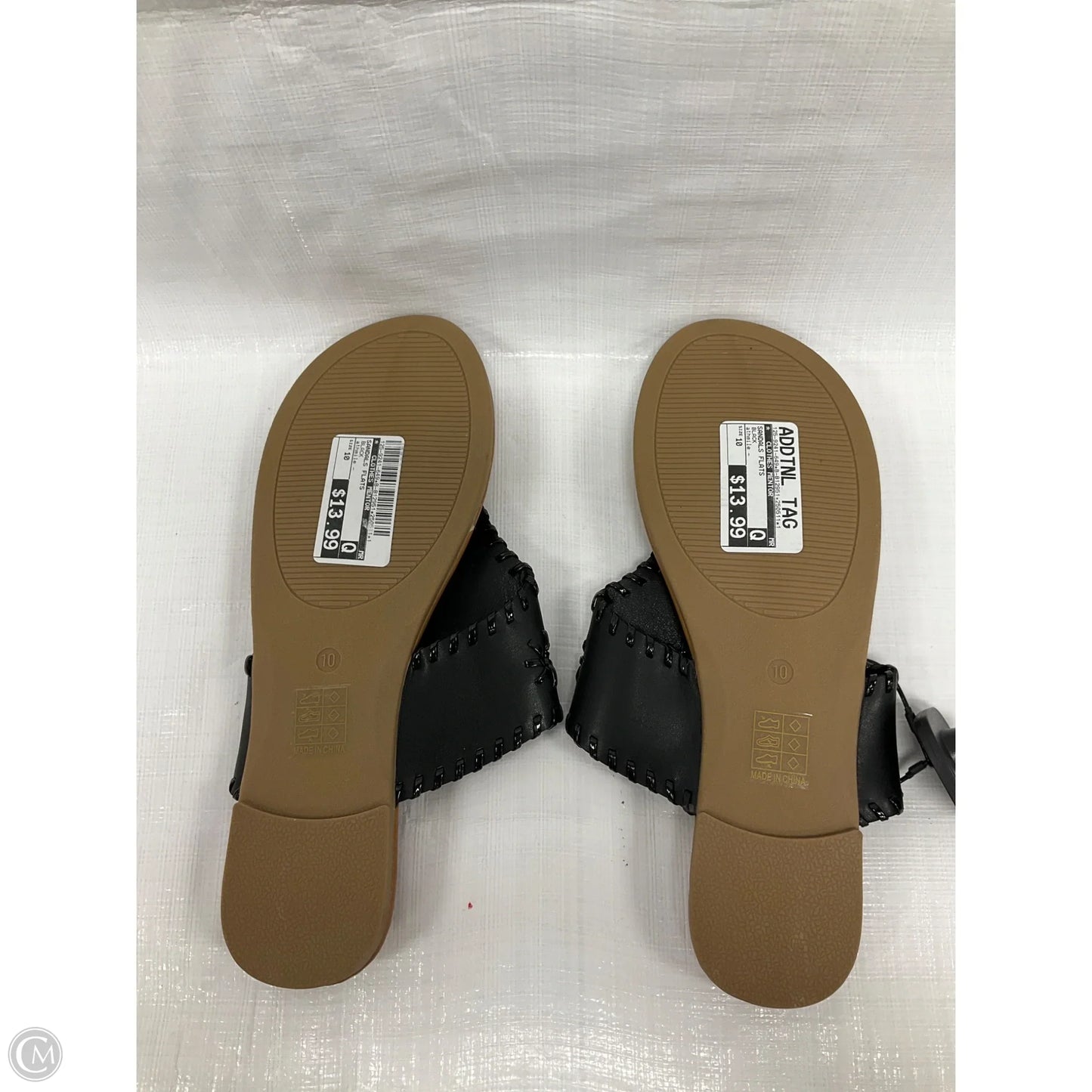 Sandals Flats By Clothes Mentor In Black, Size: 10