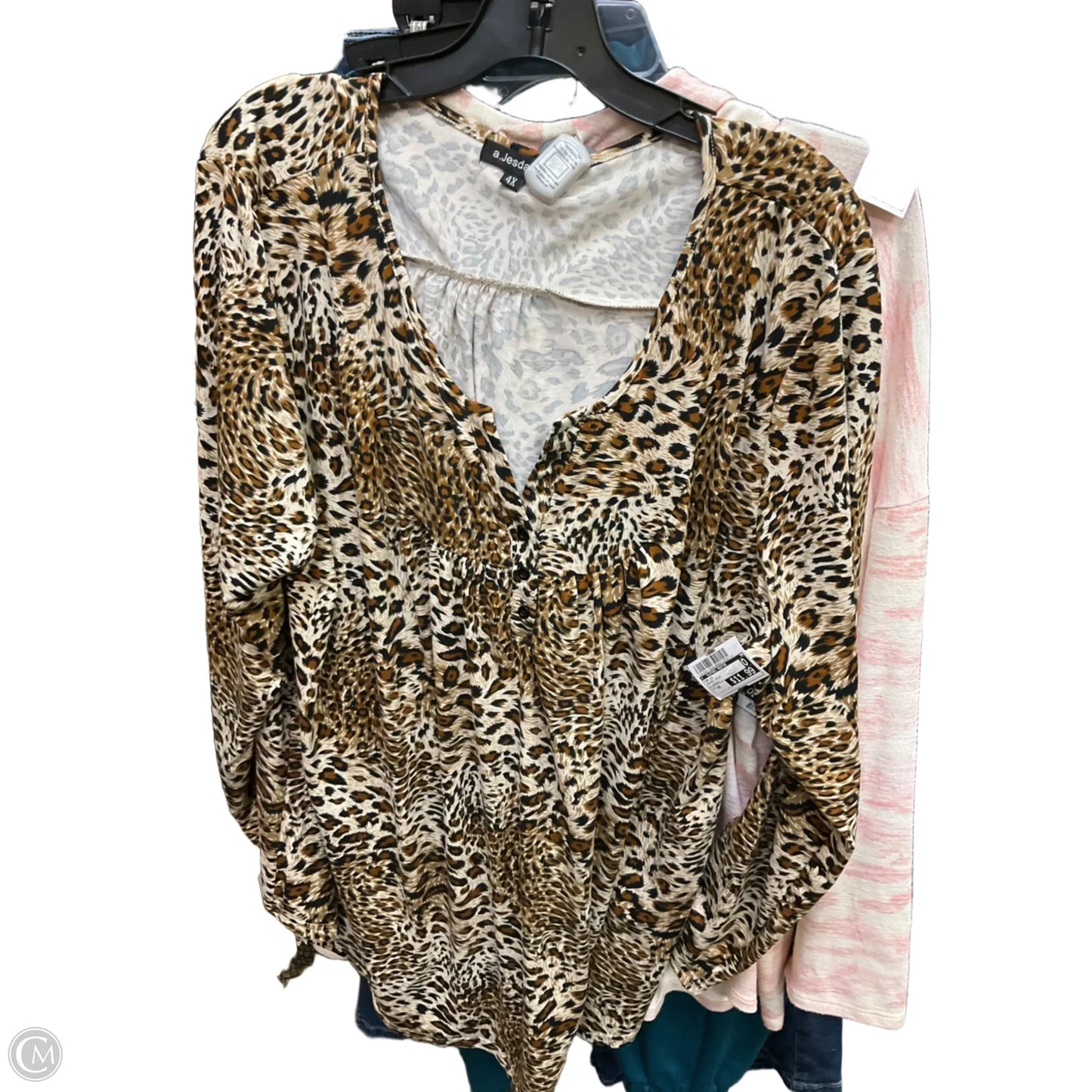 Top Long Sleeve By Clothes Mentor In Animal Print, Size: 4x