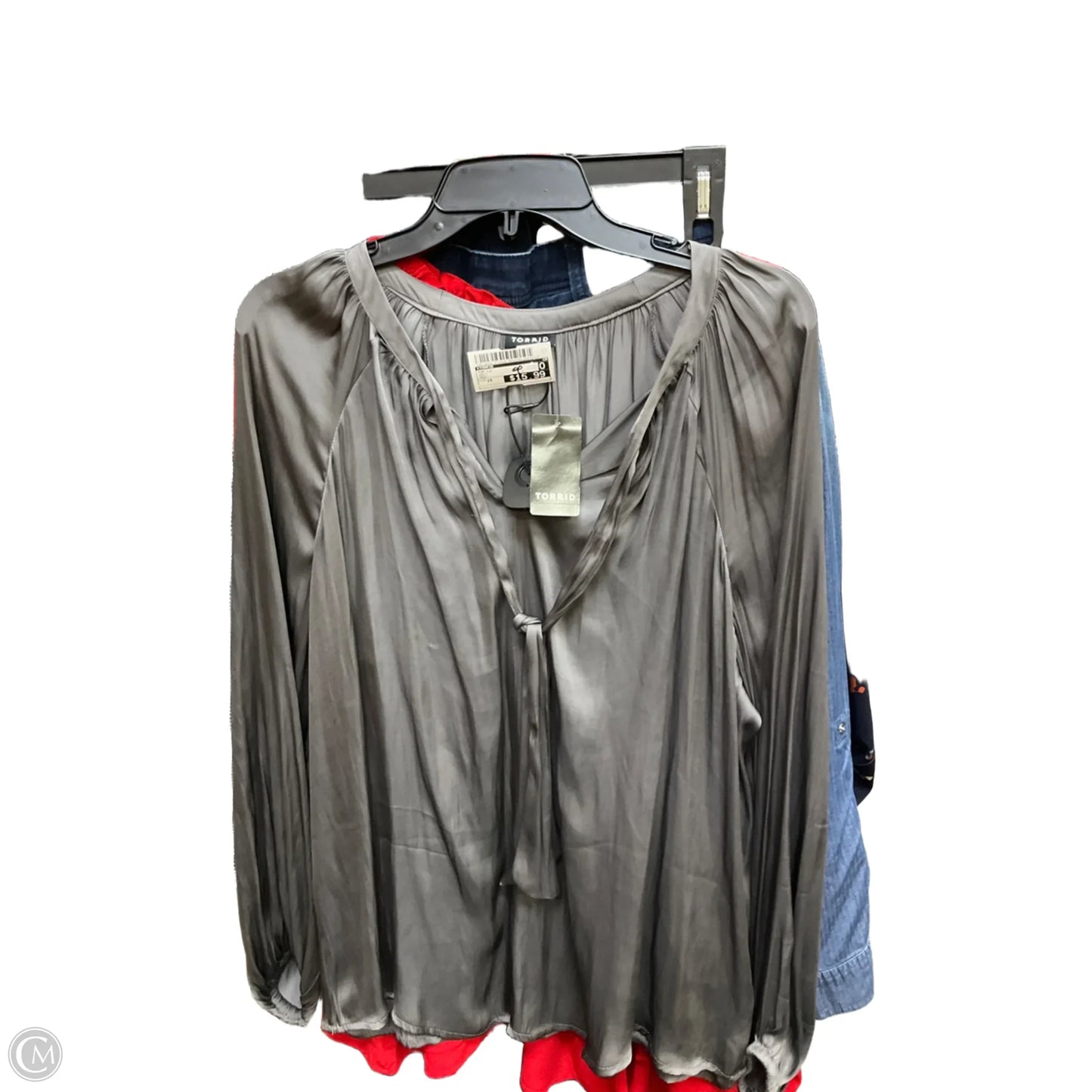Top Long Sleeve By Torrid In Grey, Size: 1x