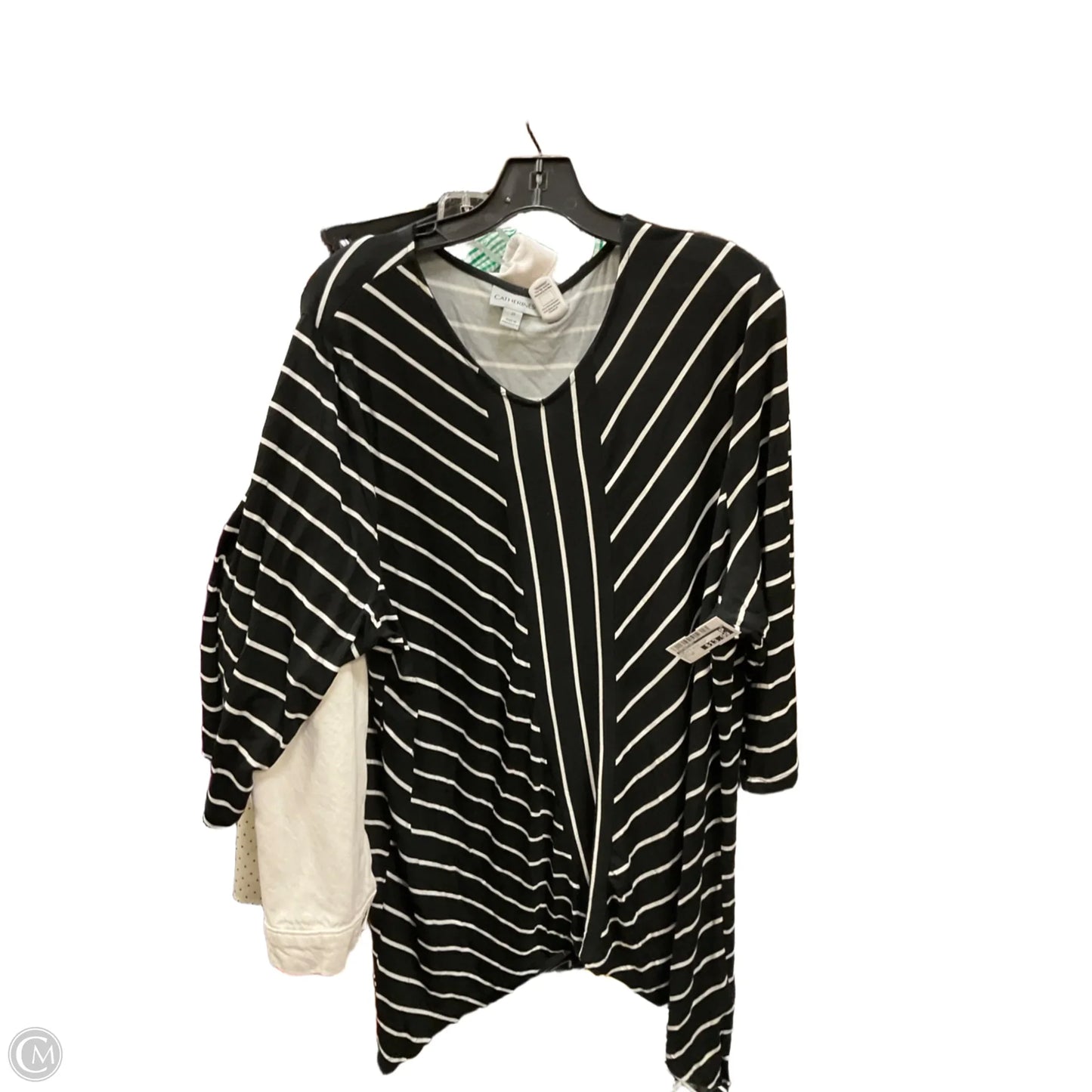 Top Long Sleeve By Catherines In Black & White, Size: 2x