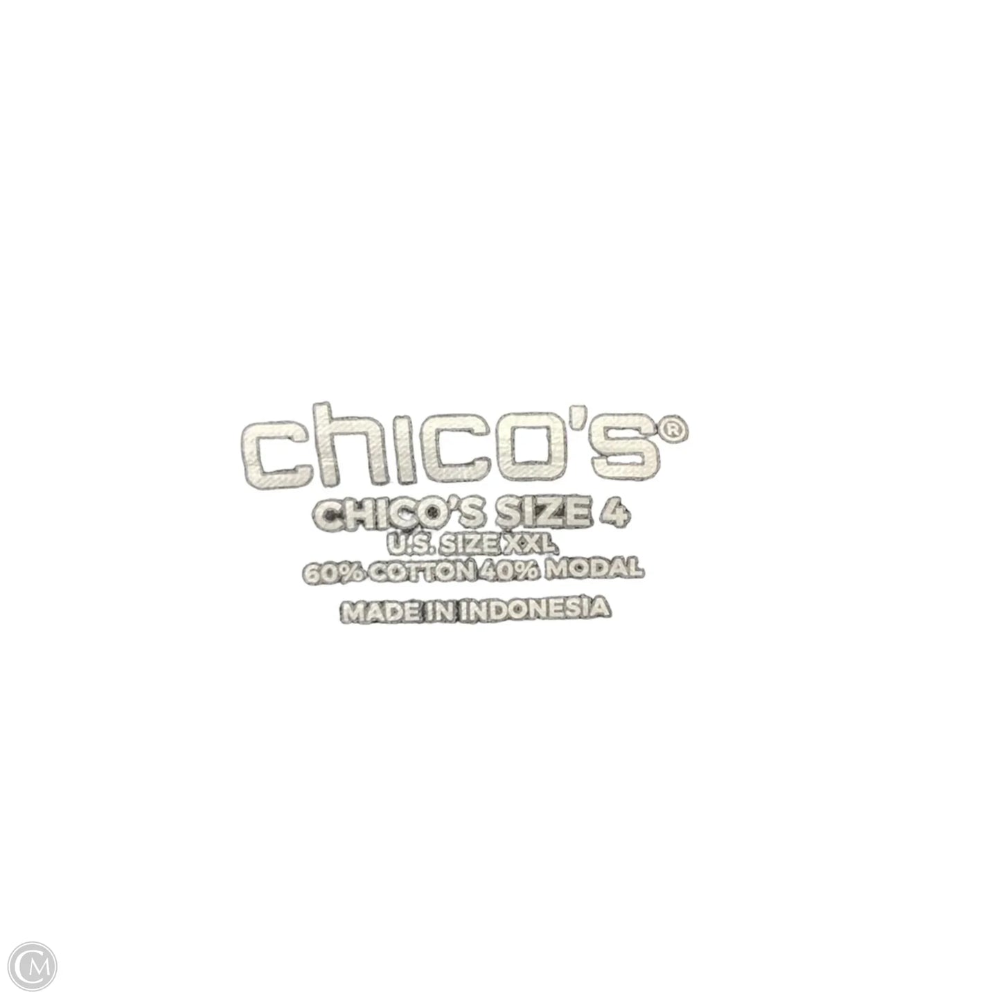 Top Short Sleeve Basic By Chicos In Black, Size: Xxl